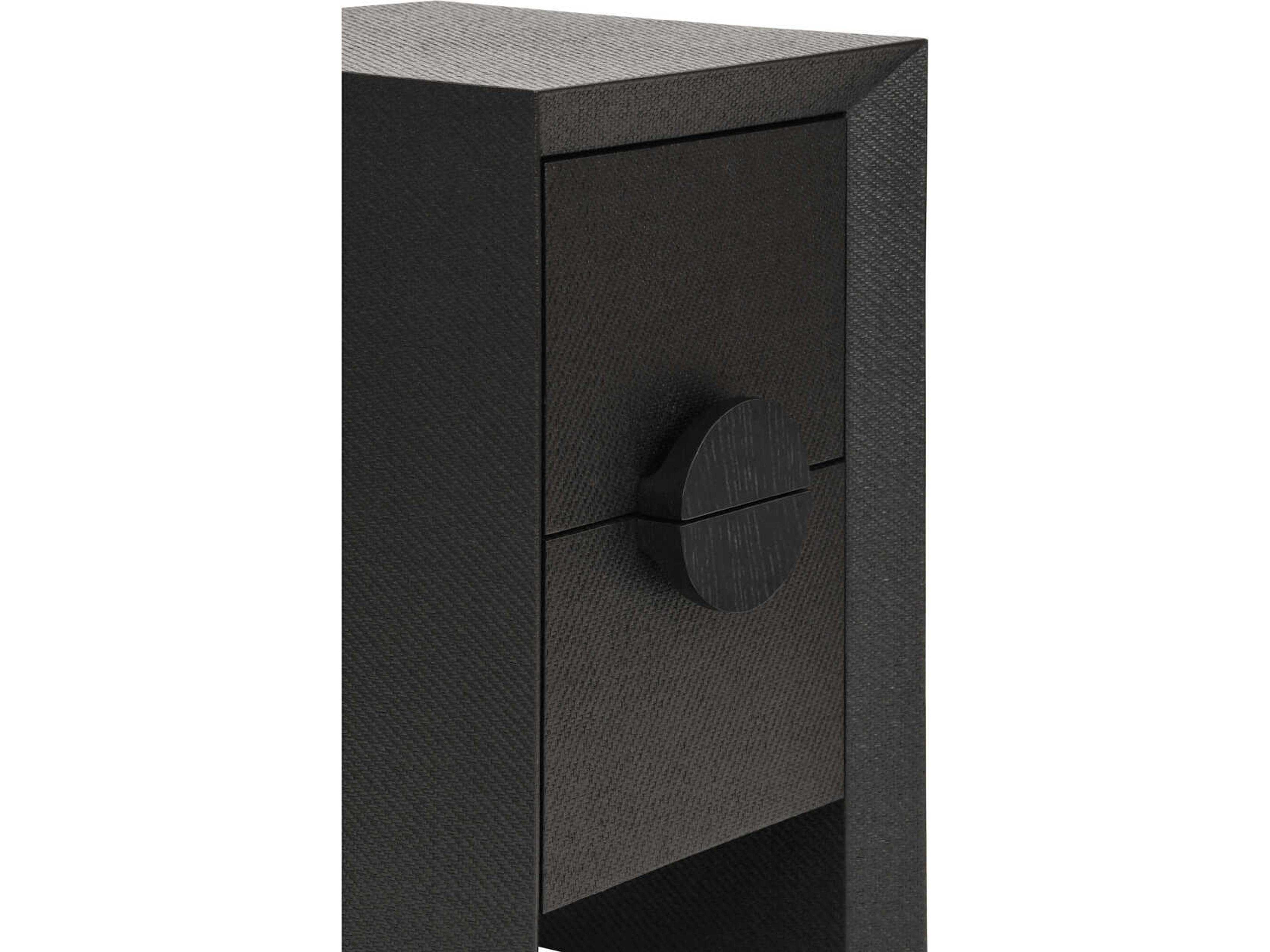 Worlds Away Parker Rectangular Wood Black End Table