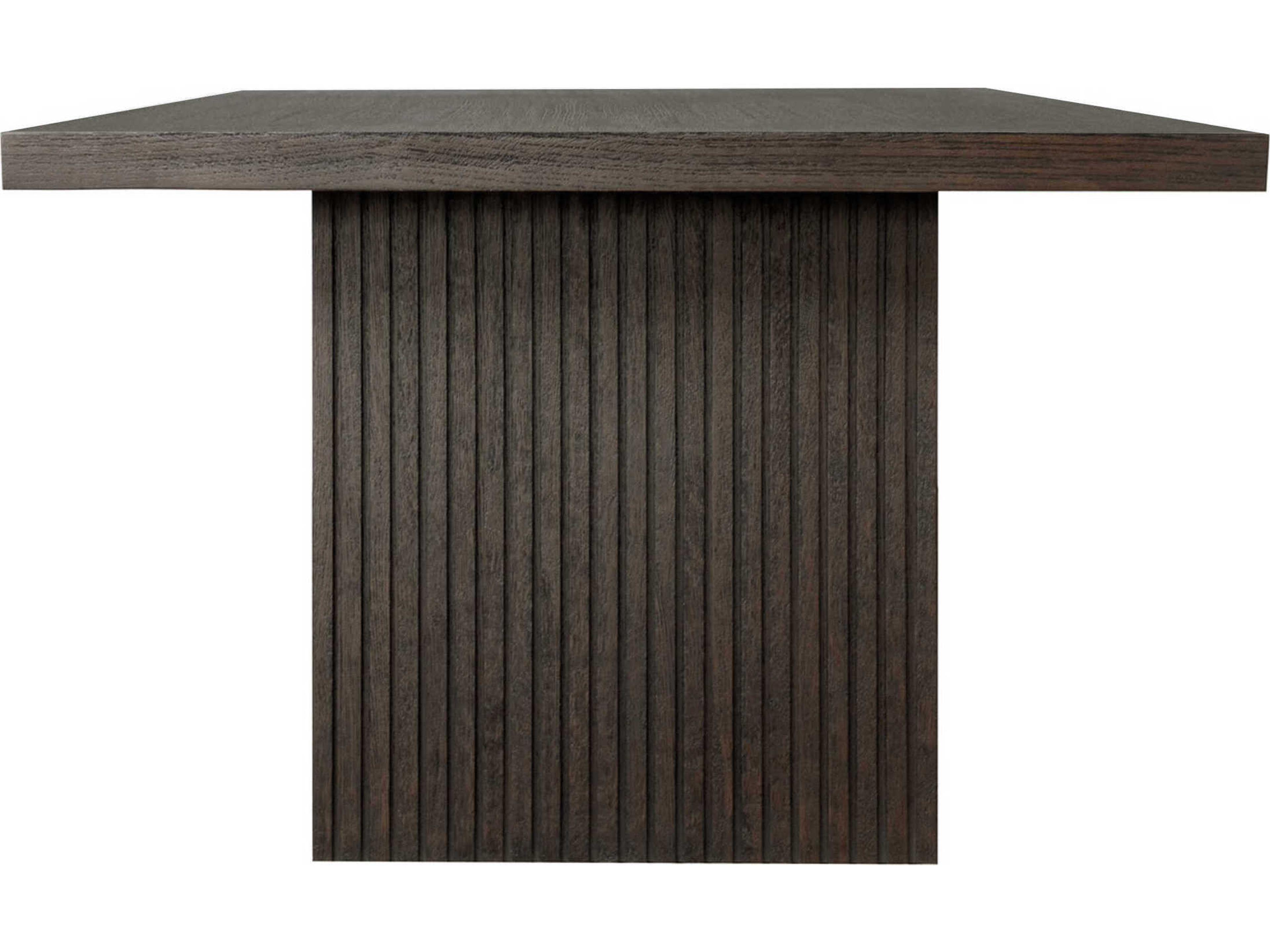 Worlds Away Rectangular Wood Dark Espresso Oak Dining Table