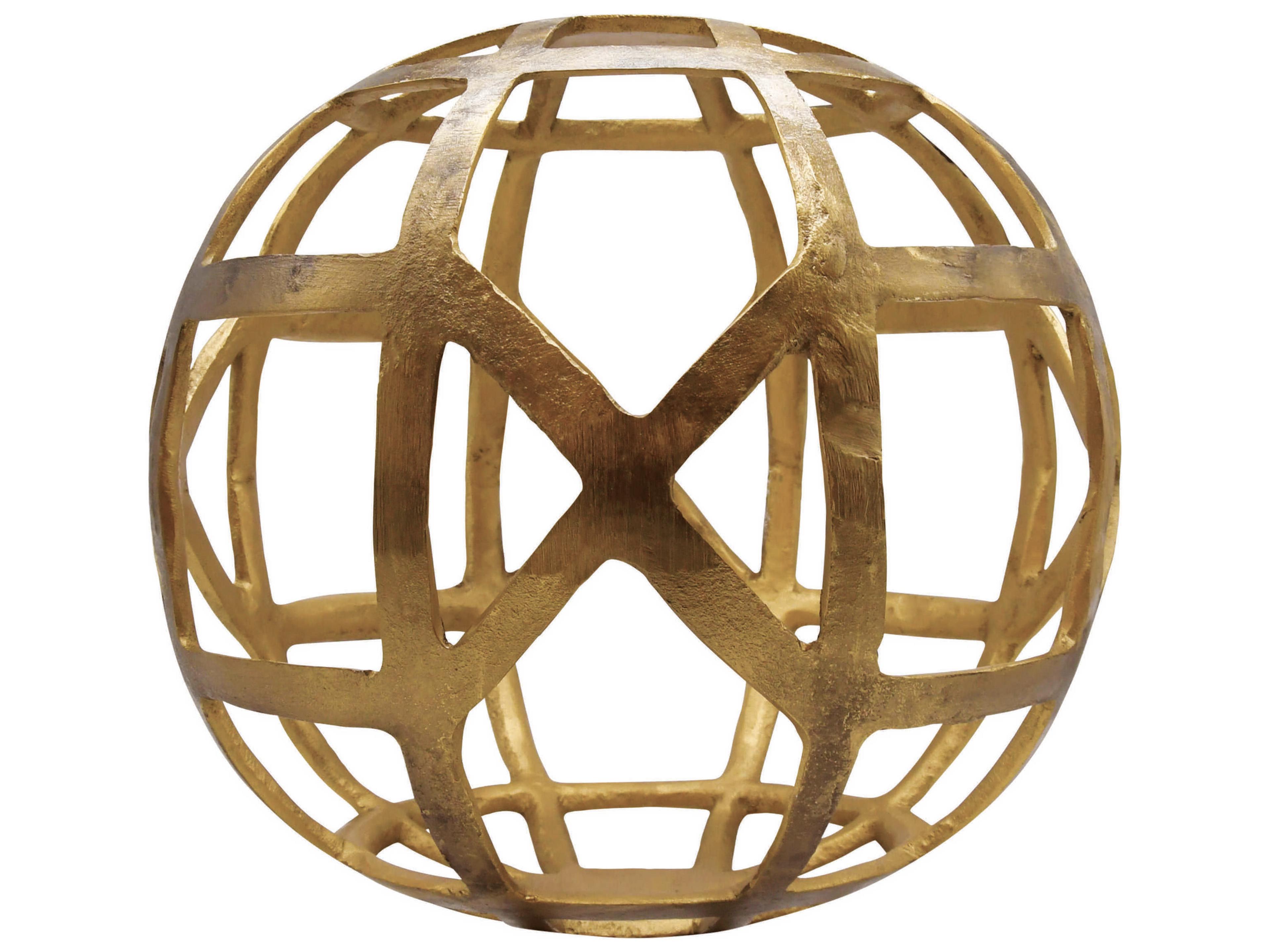 Worlds Away Textured Brass Large Round Metal Ball