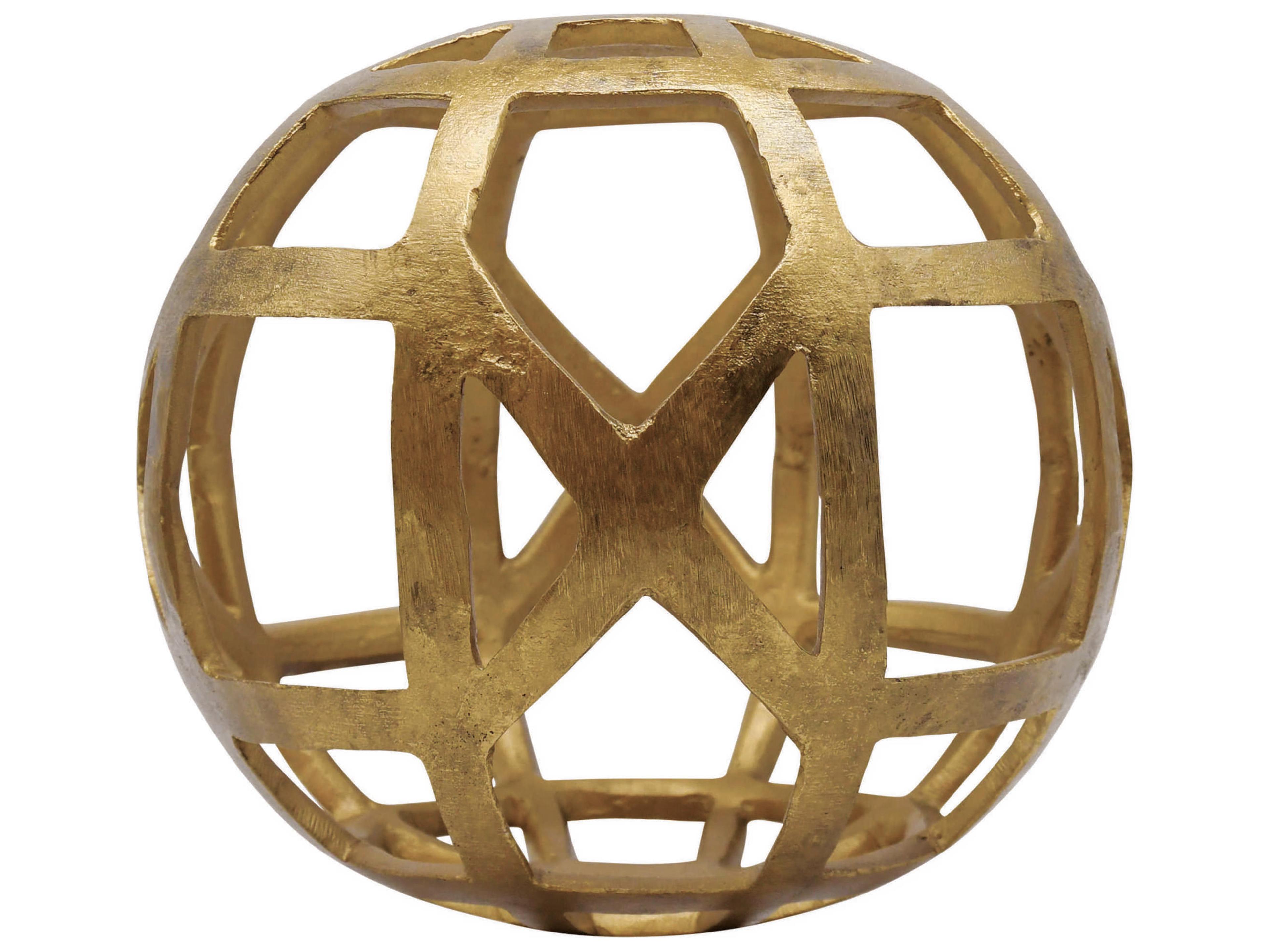 Worlds Away Textured Brass Medium Round Metal Ball
