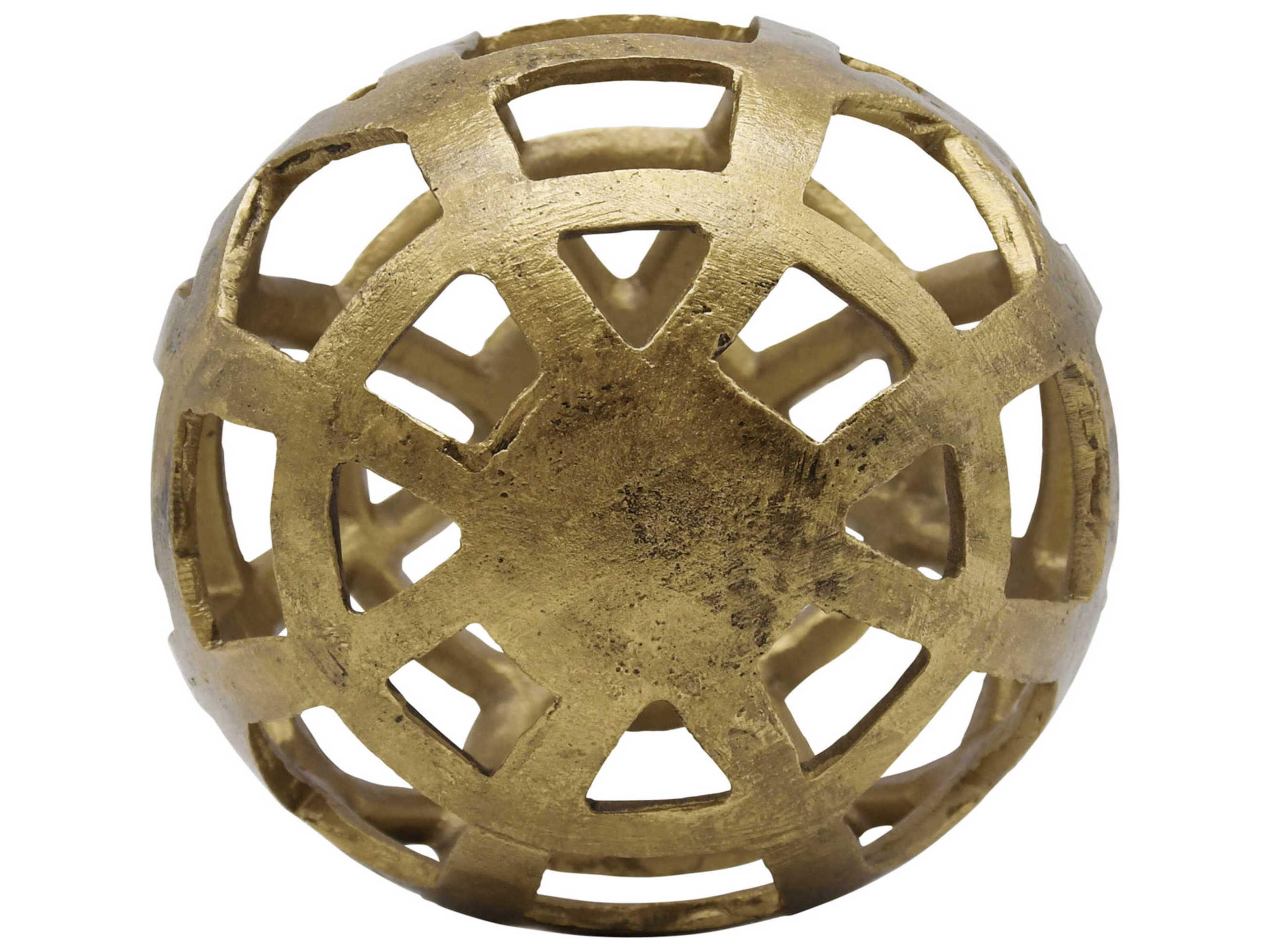 Worlds Away Textured Brass Medium Round Metal Ball
