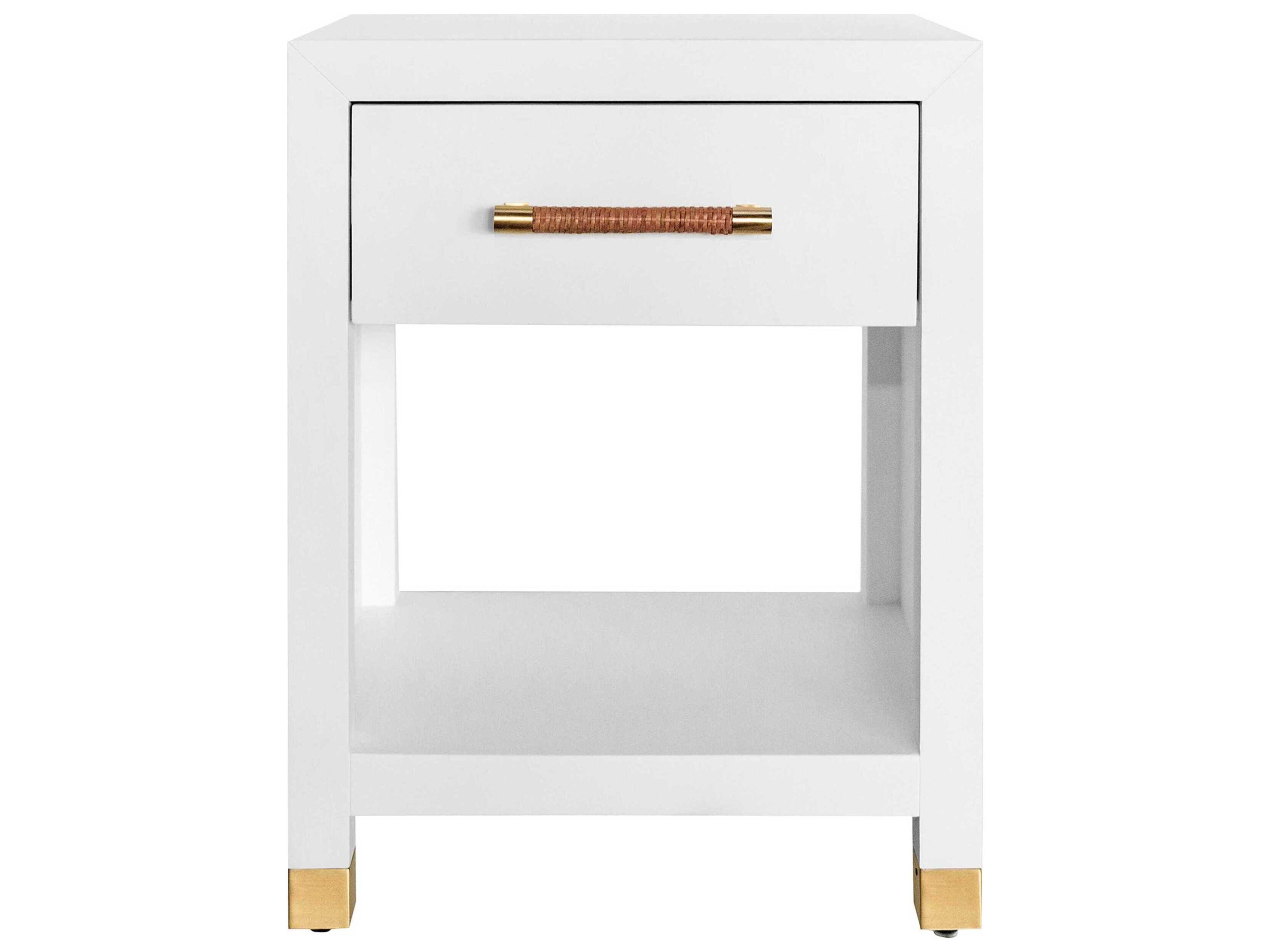 Rectangular Wood Matte White Lacquer End Table