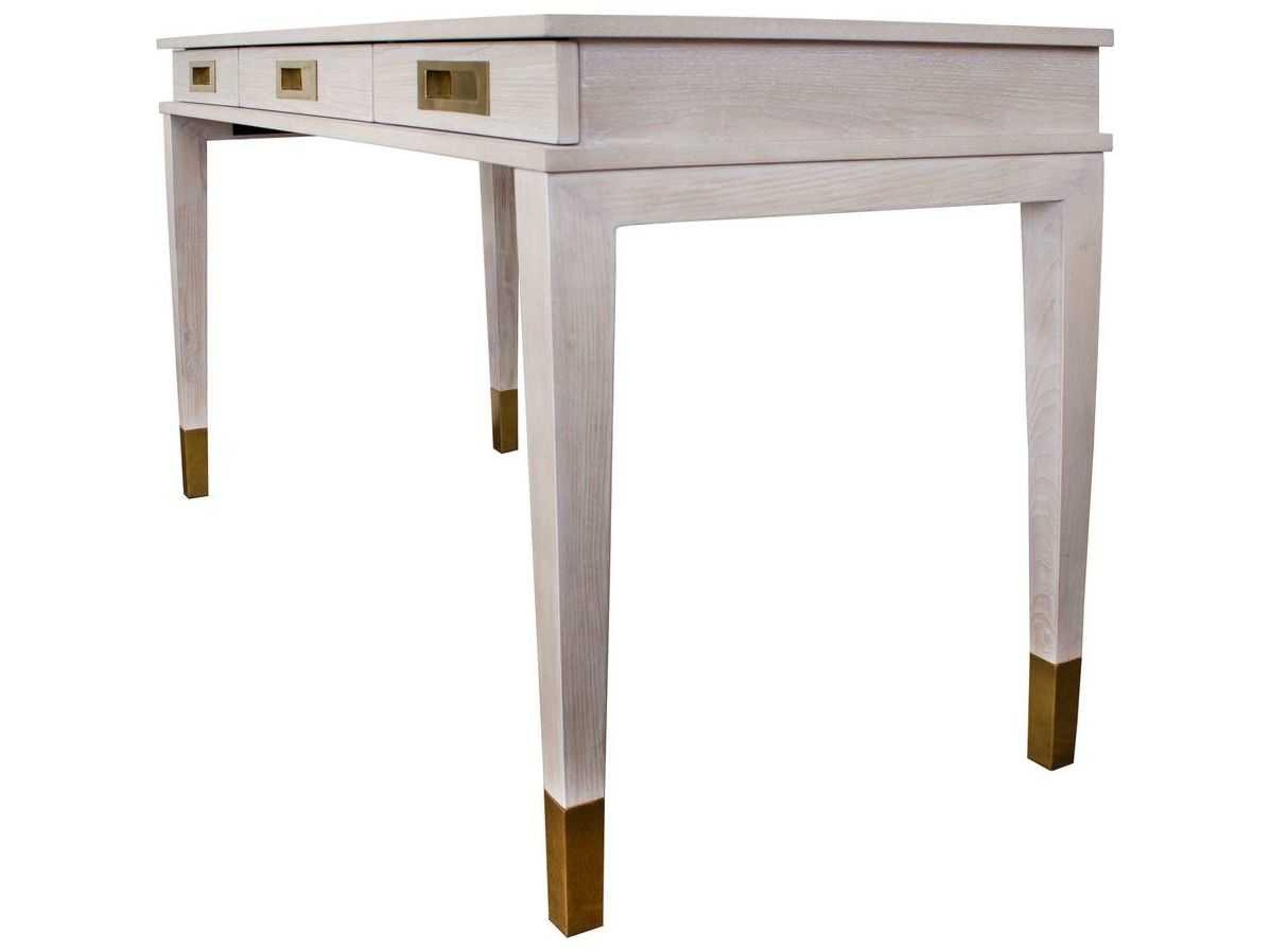 Worlds Away Cerused Oak Brass Gray Wood Secretary Desk