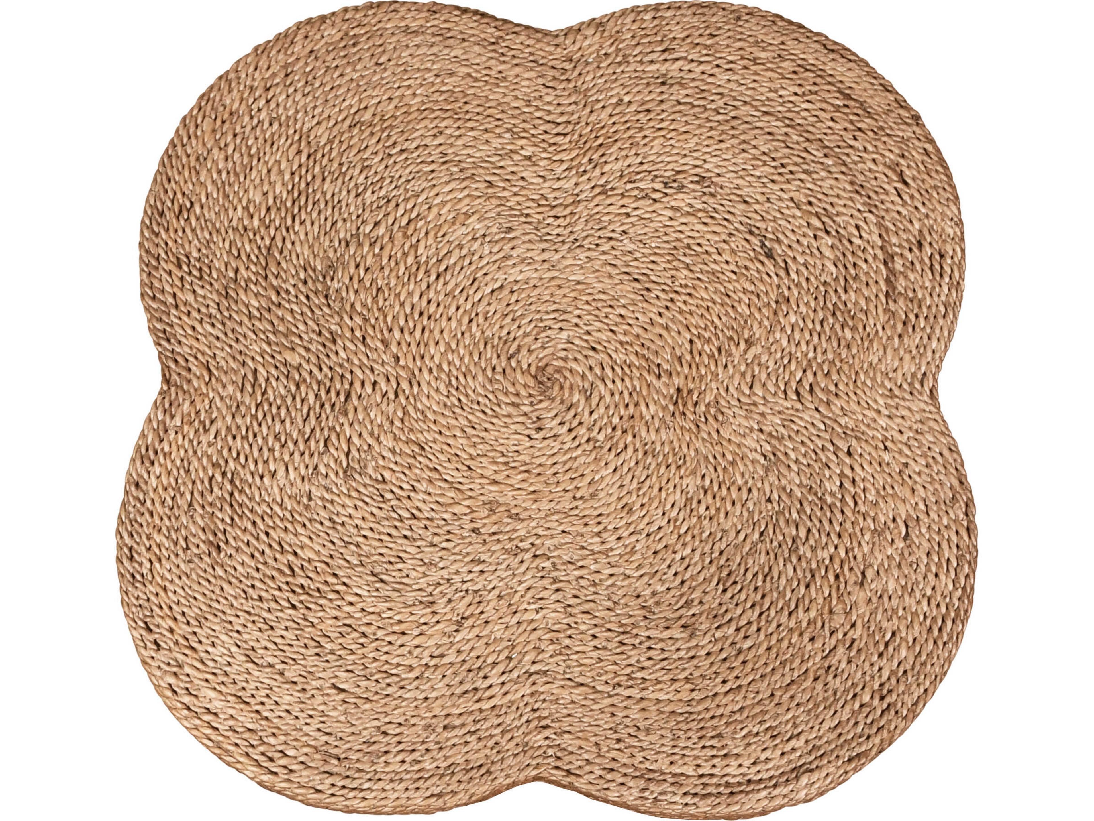 Worlds Away Primrose Round Rattan Brown End Table