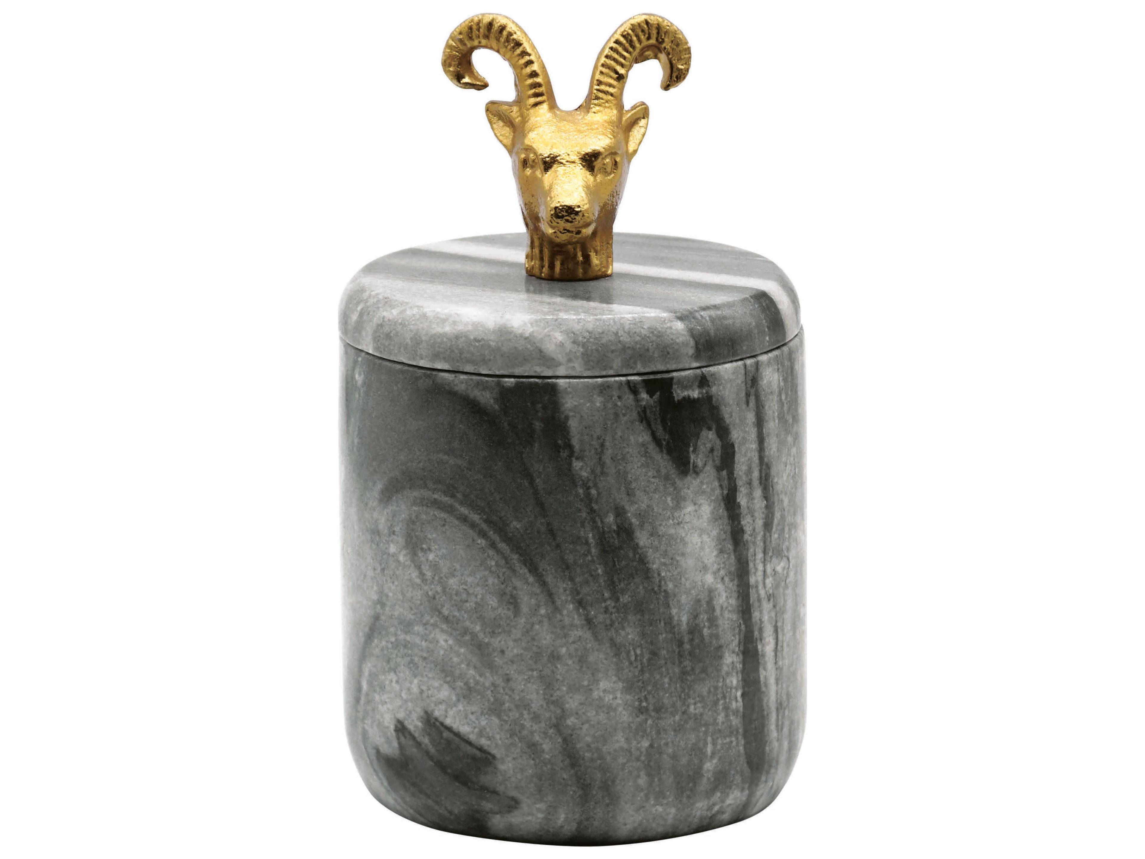 Ram Black Marble Container