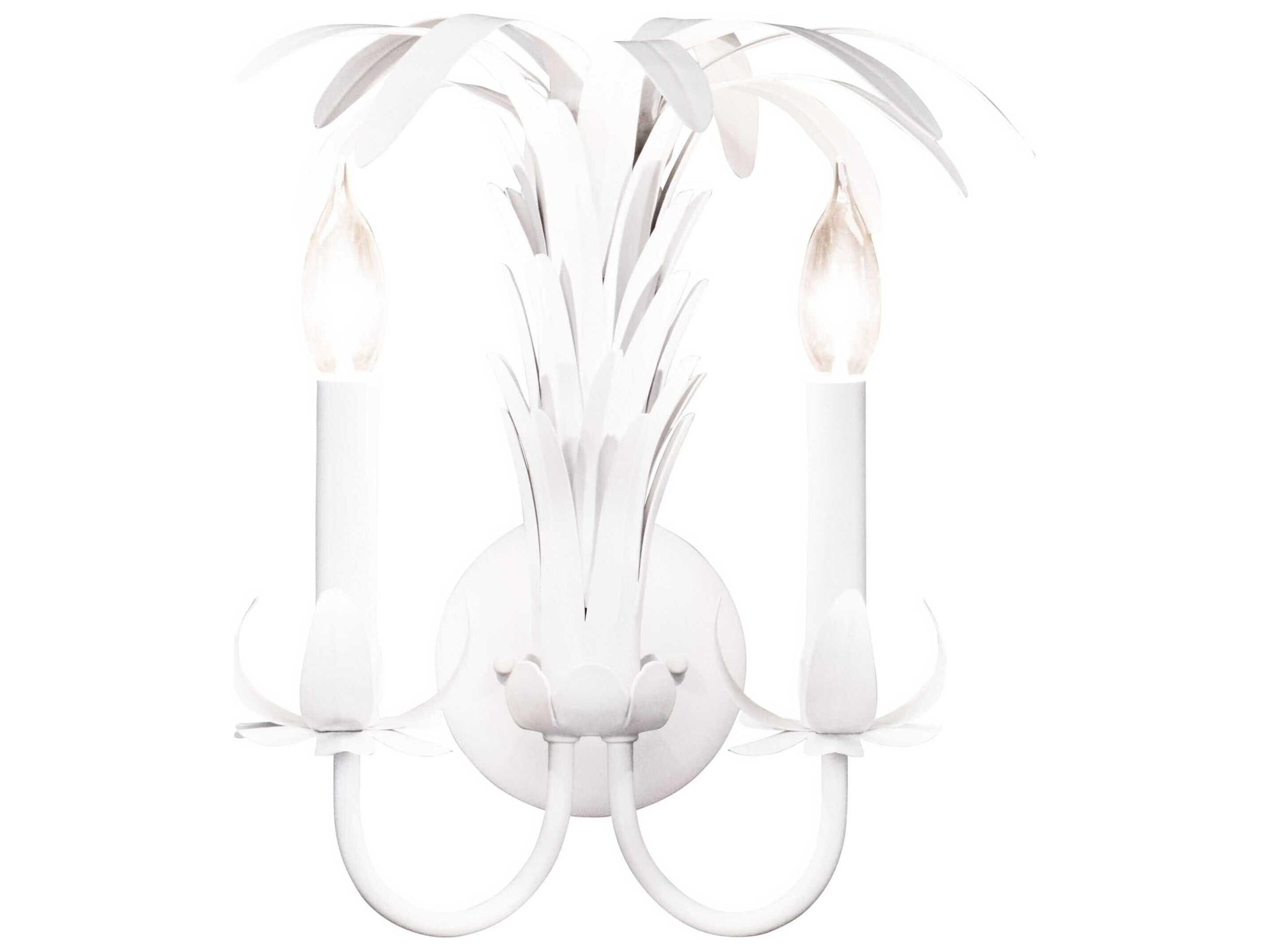 Worlds Away White Wall Sconce