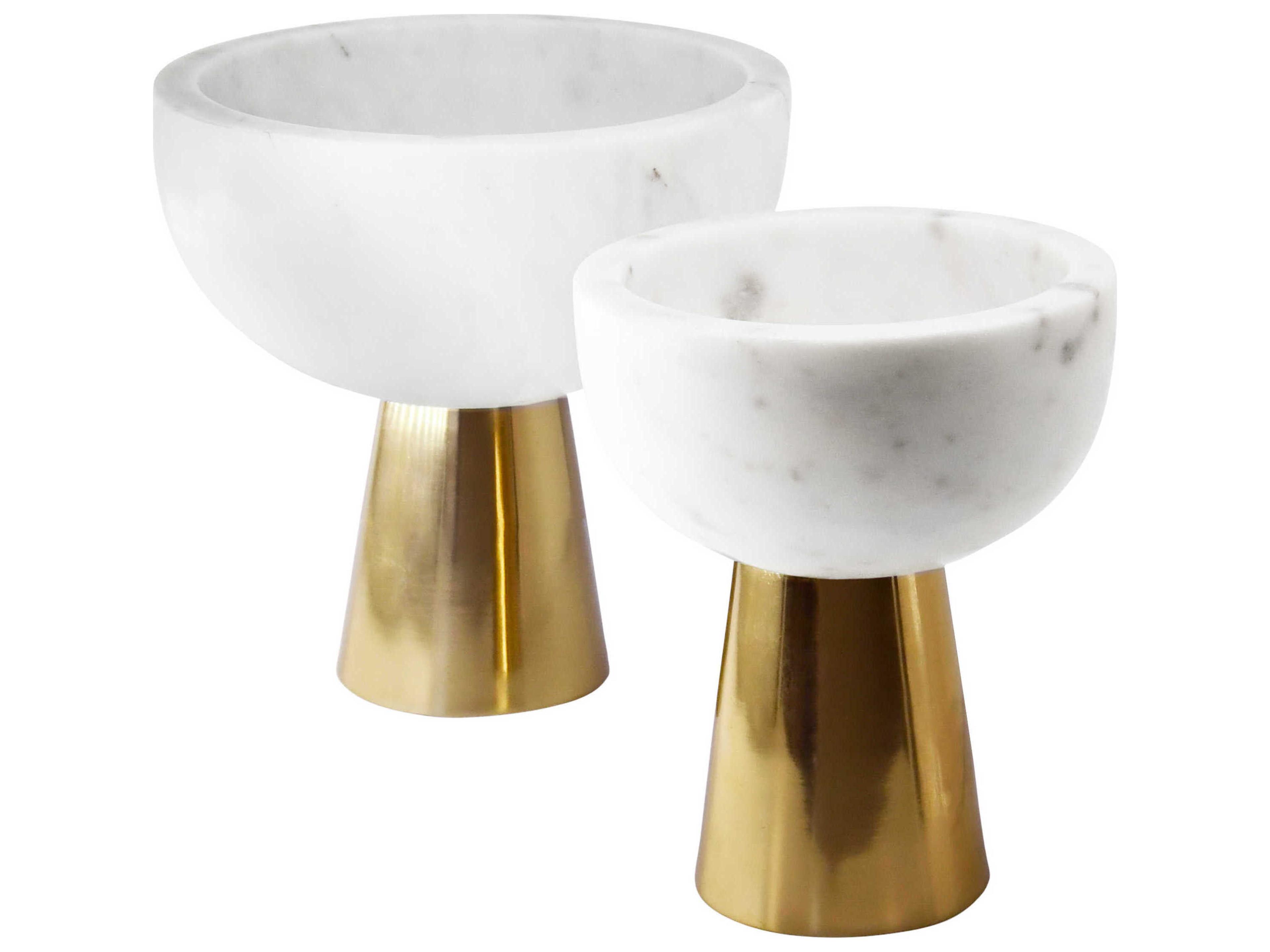 Worlds Away Large White Marble Bowl