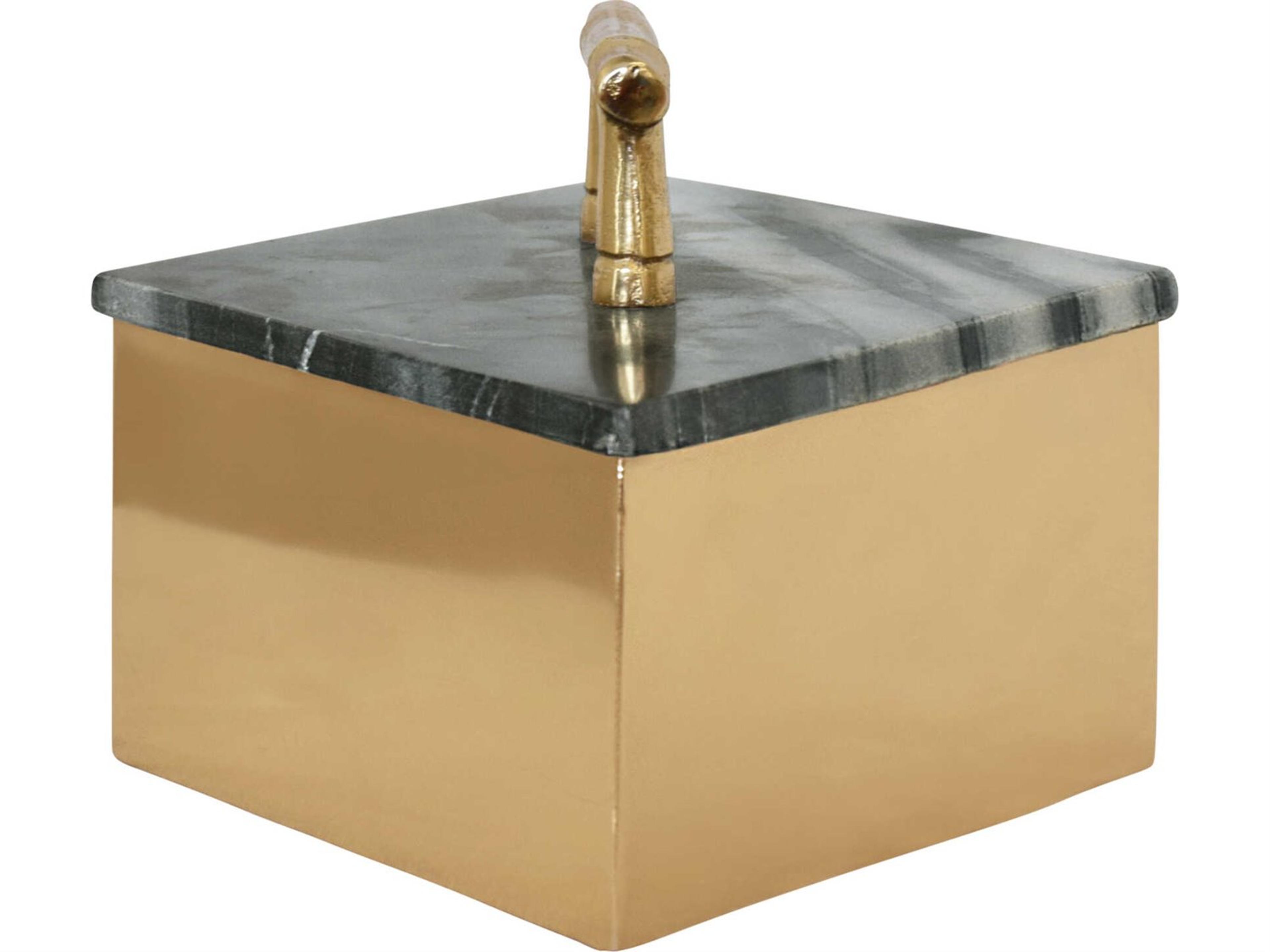 Worlds Away Small Diamond Shaped Storage Box With Marble Top