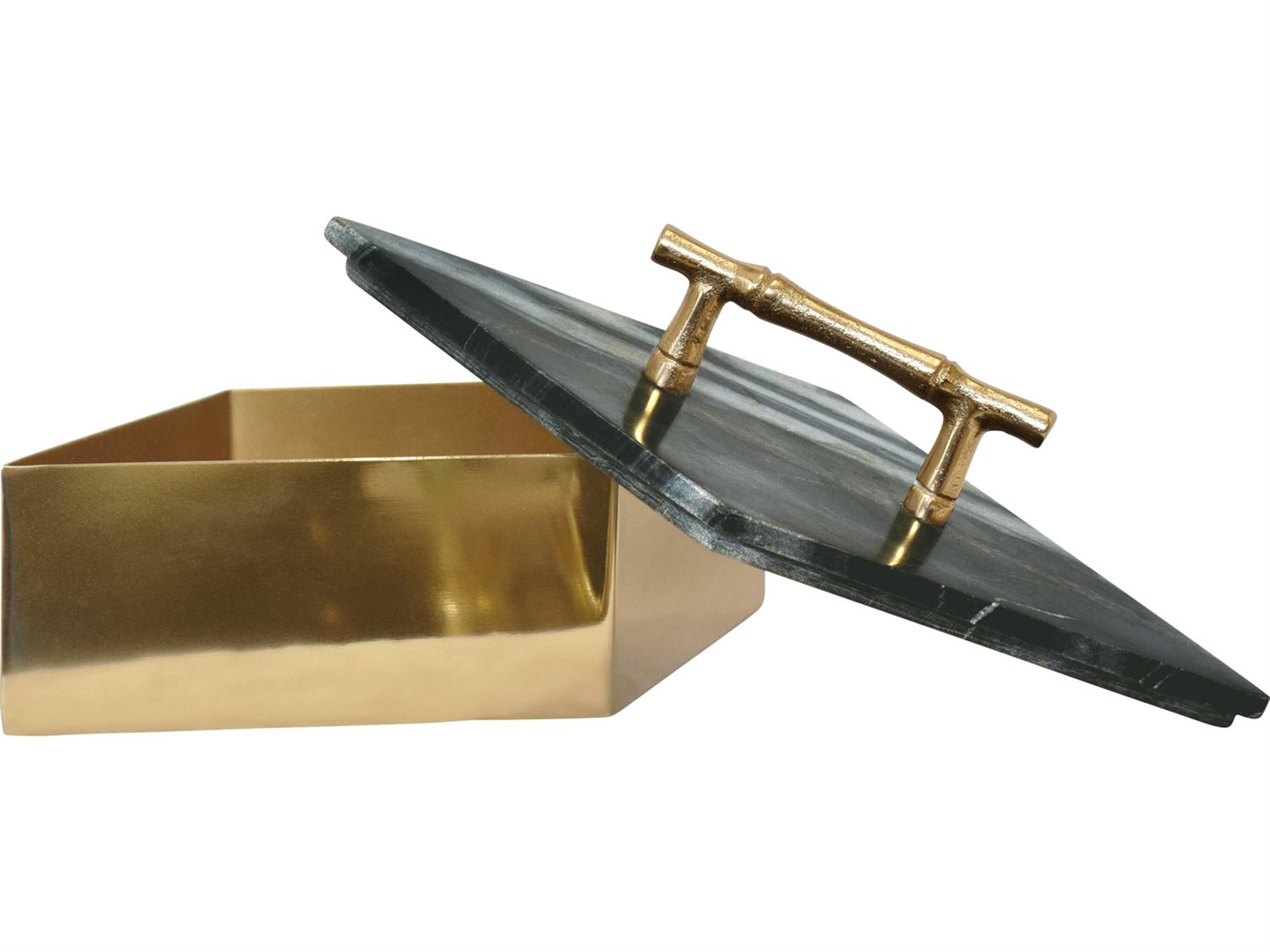 Worlds Away Small Diamond Shaped Storage Box With Marble Top