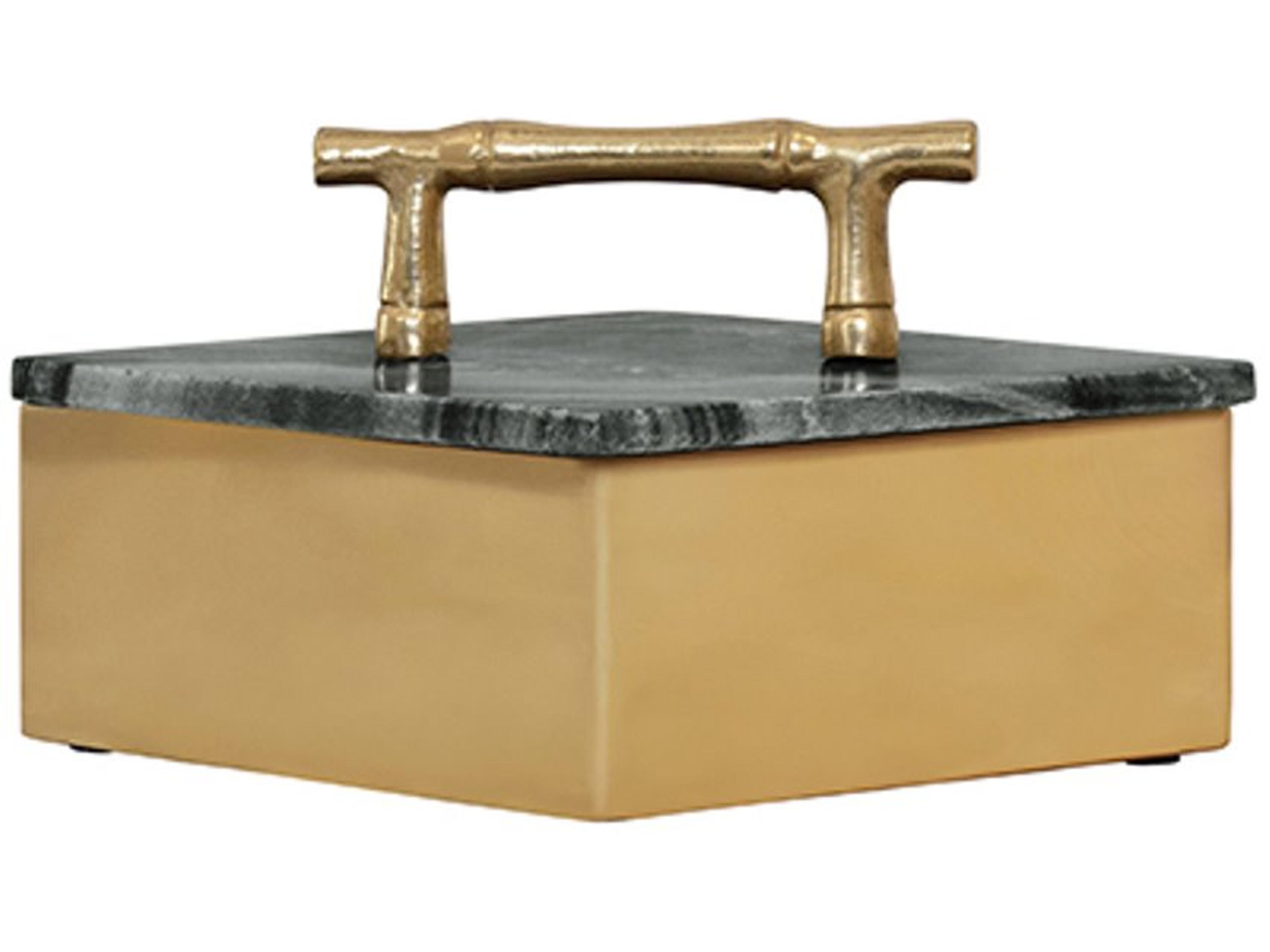 Worlds Away Small Diamond Shaped Storage Box With Marble Top