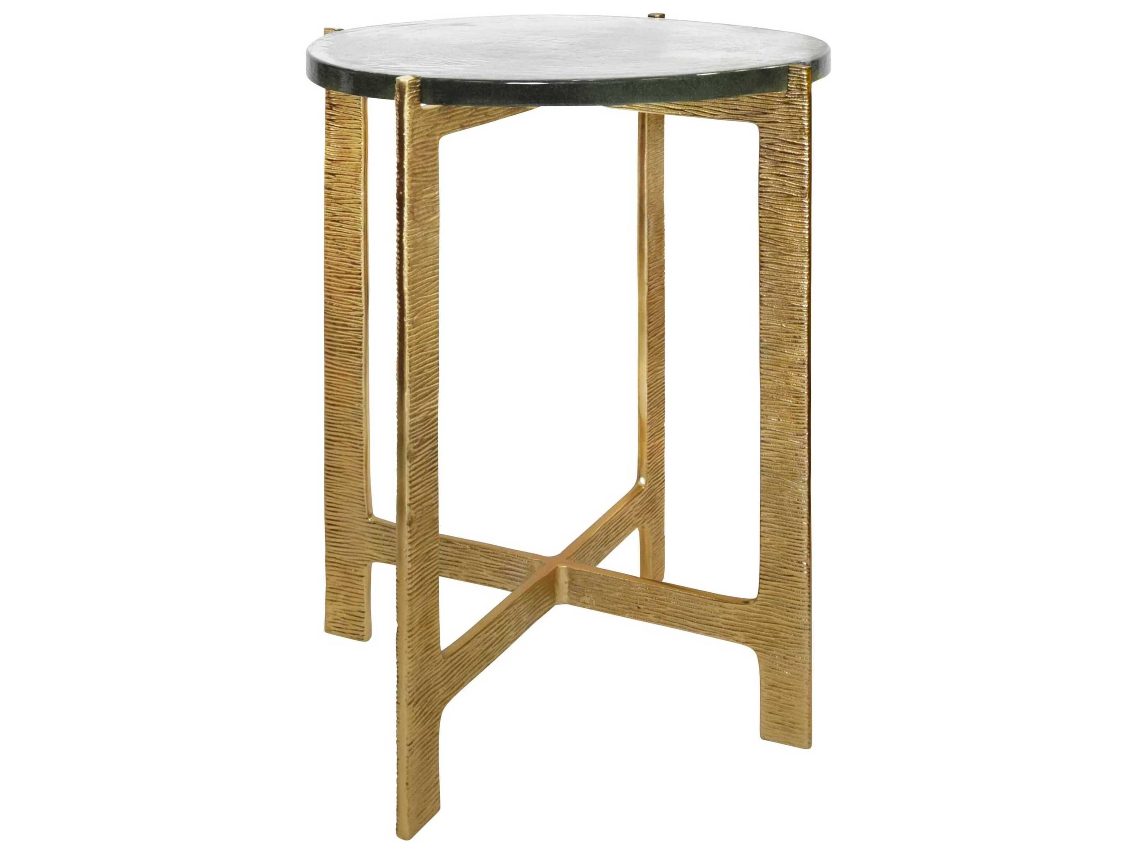 Worlds Away Round Glass End Table