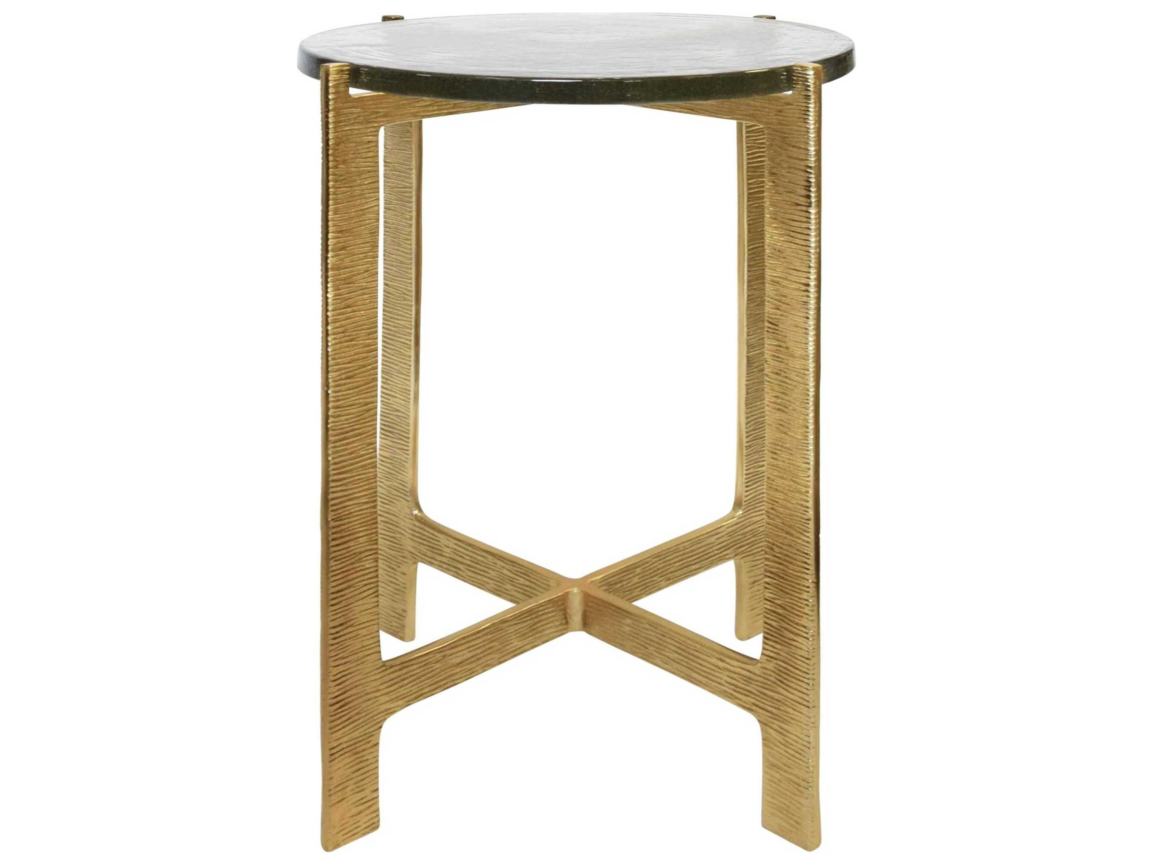 Worlds Away Round Glass End Table