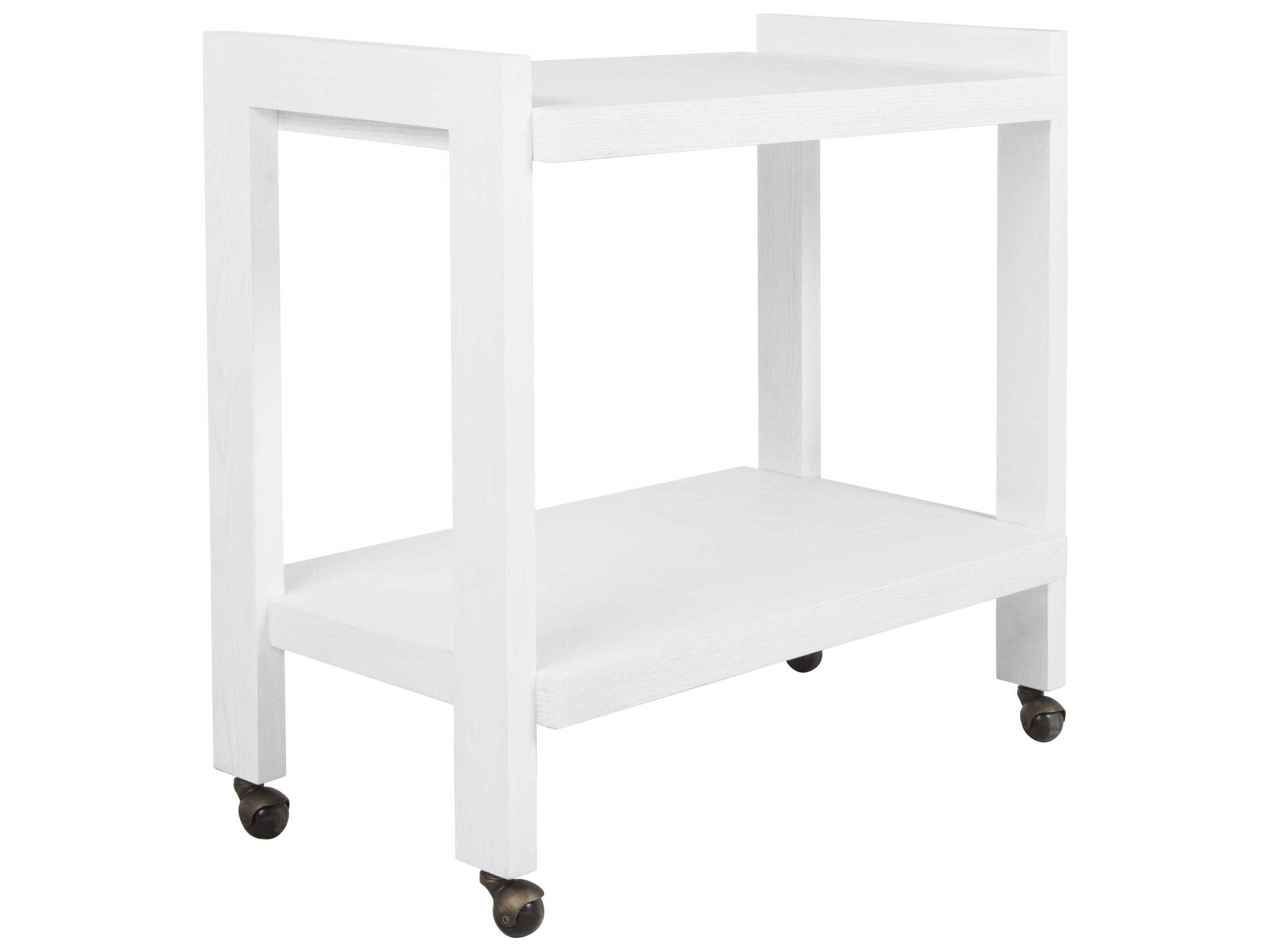 Wood White Washed Oak Bar Cart