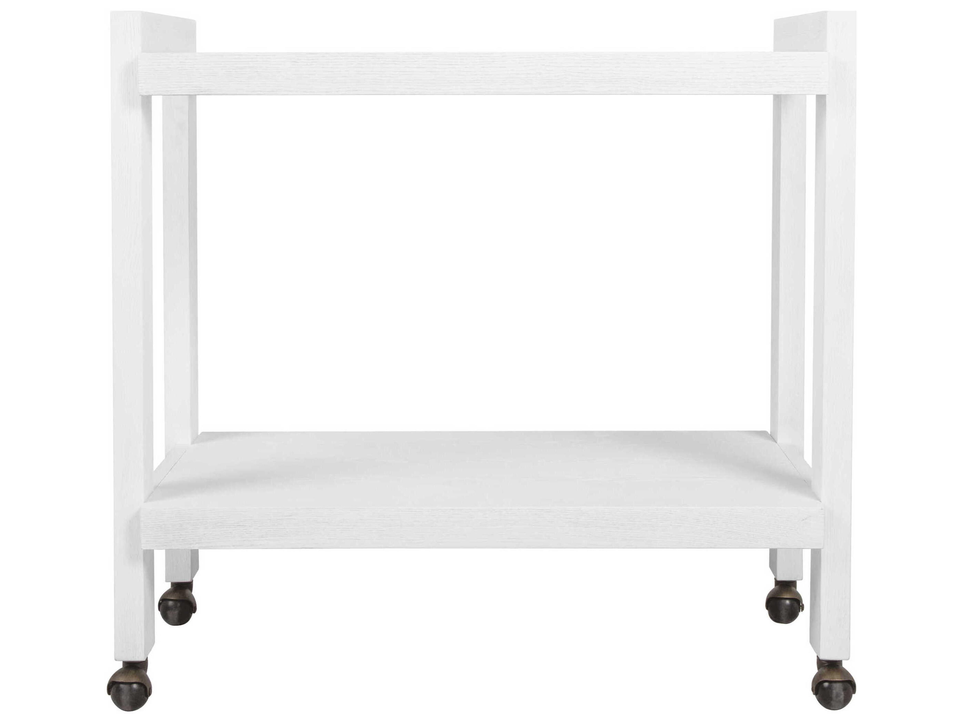 Worlds Away Wood White Washed Oak Bar Cart