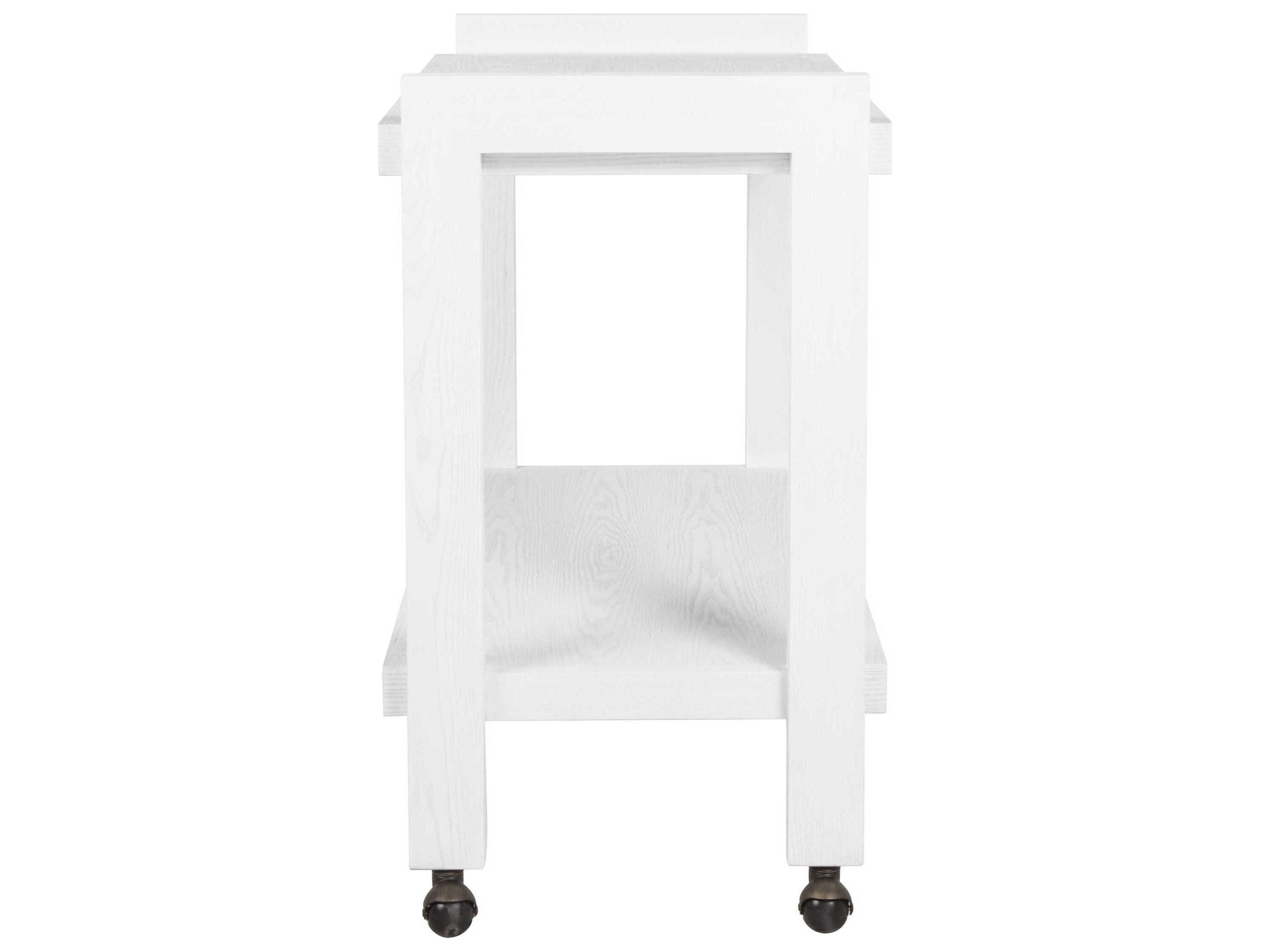 Worlds Away Wood White Washed Oak Bar Cart