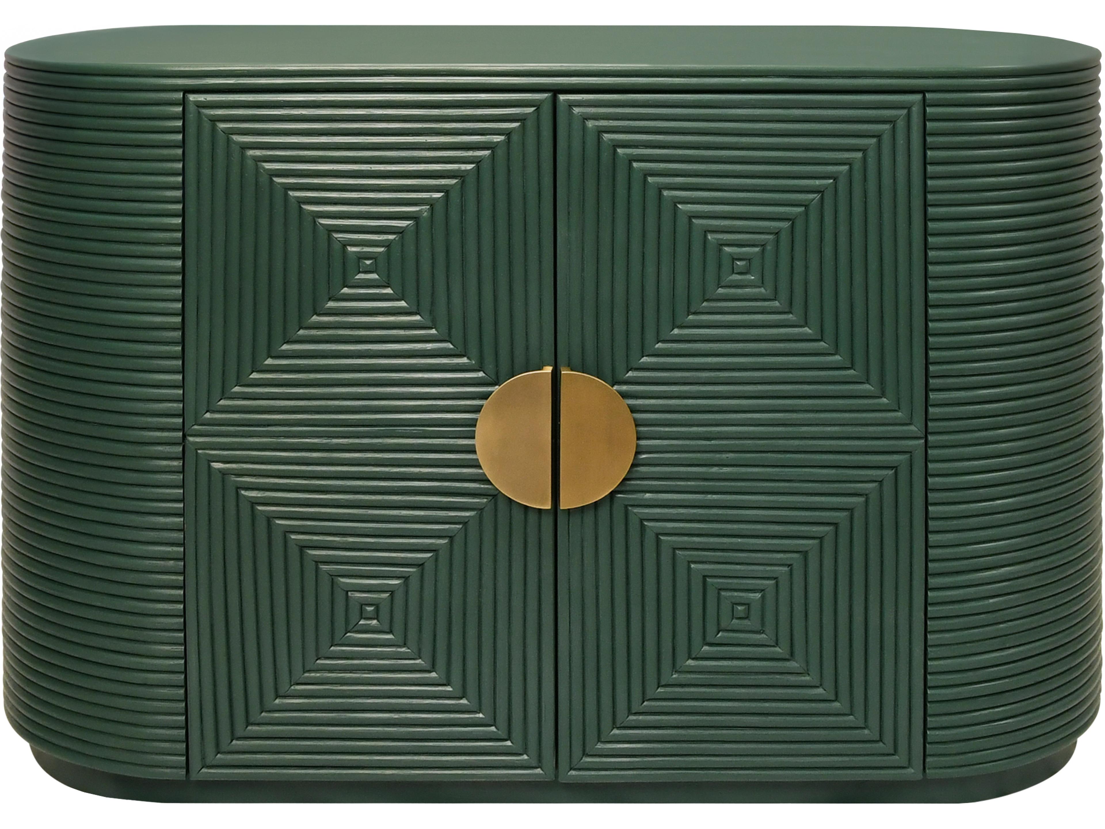 Worlds Away Green Accent Cabinet
