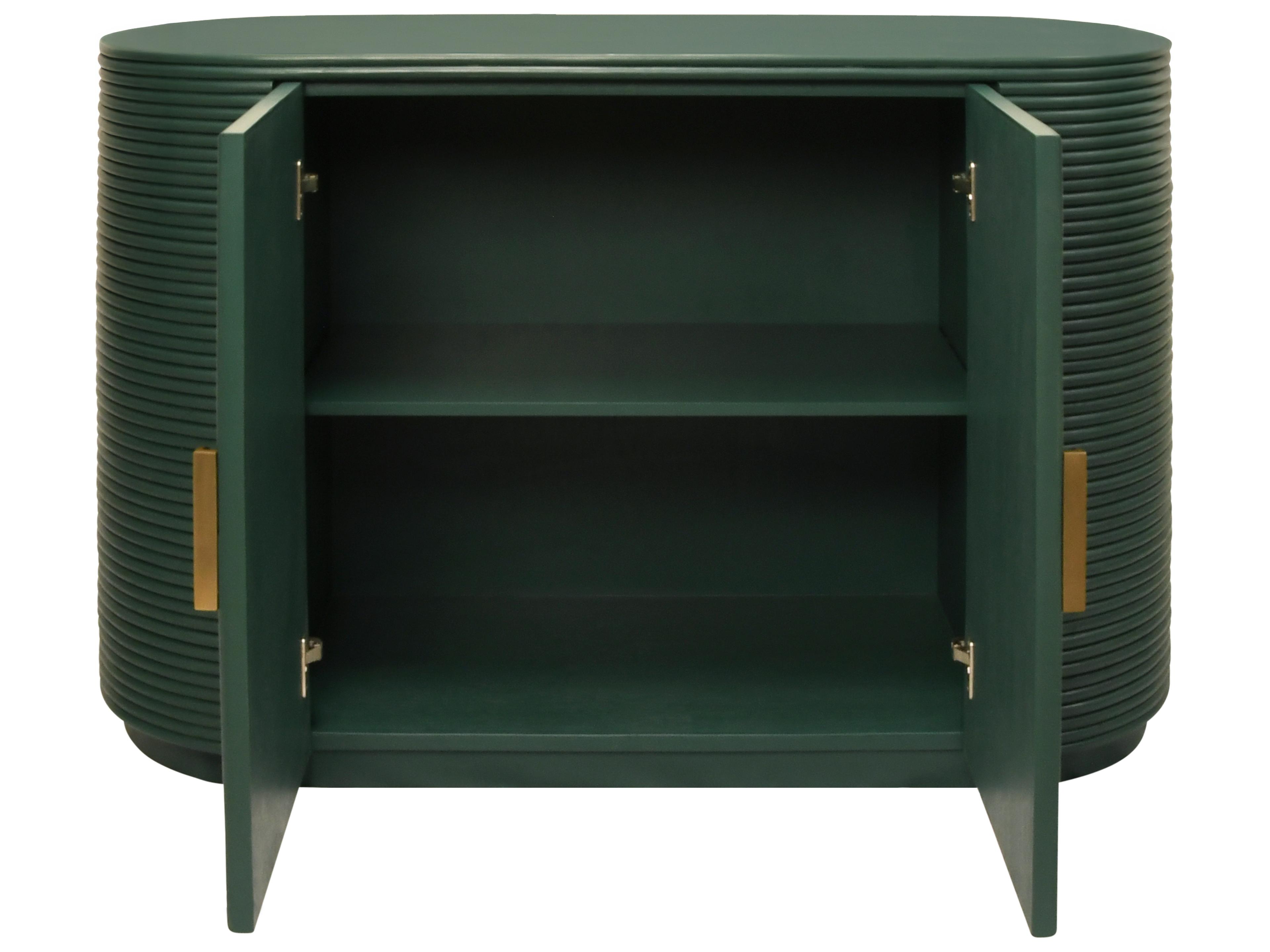 Worlds Away Green Accent Cabinet
