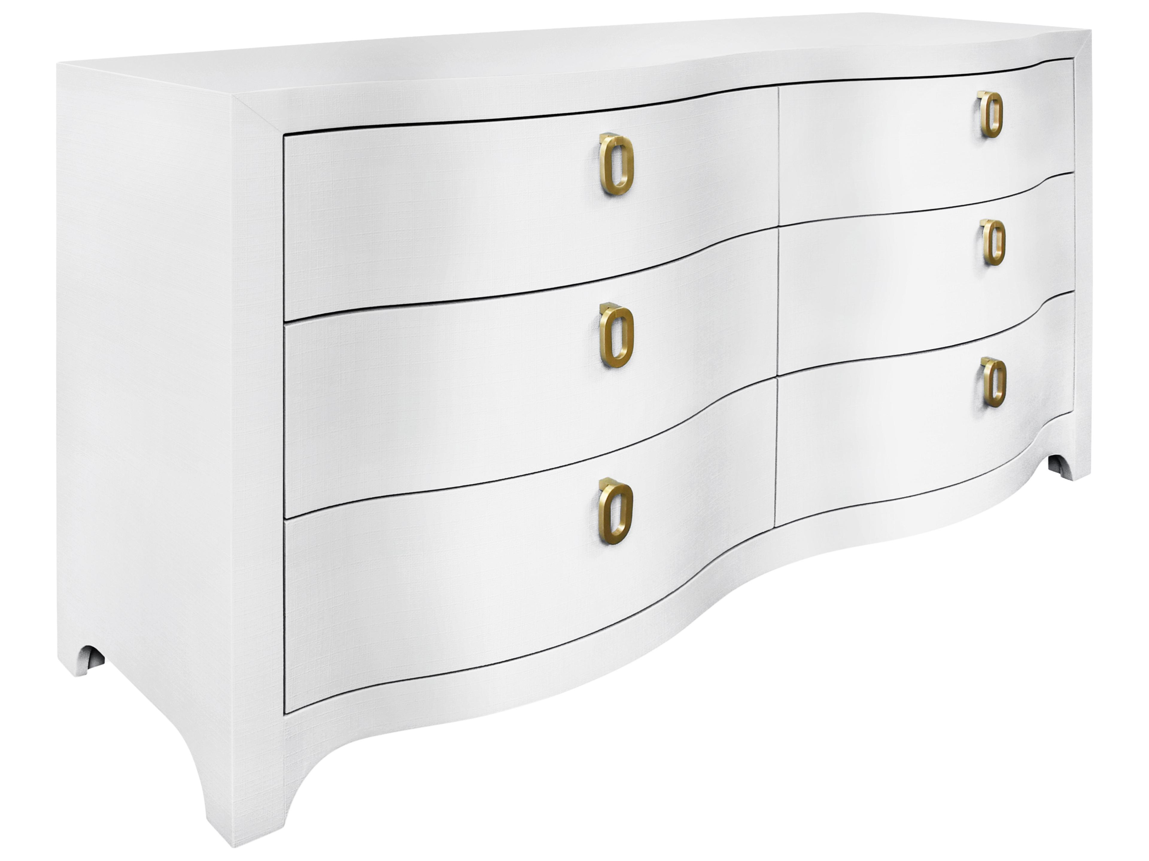 6-Drawers White Double Dresser