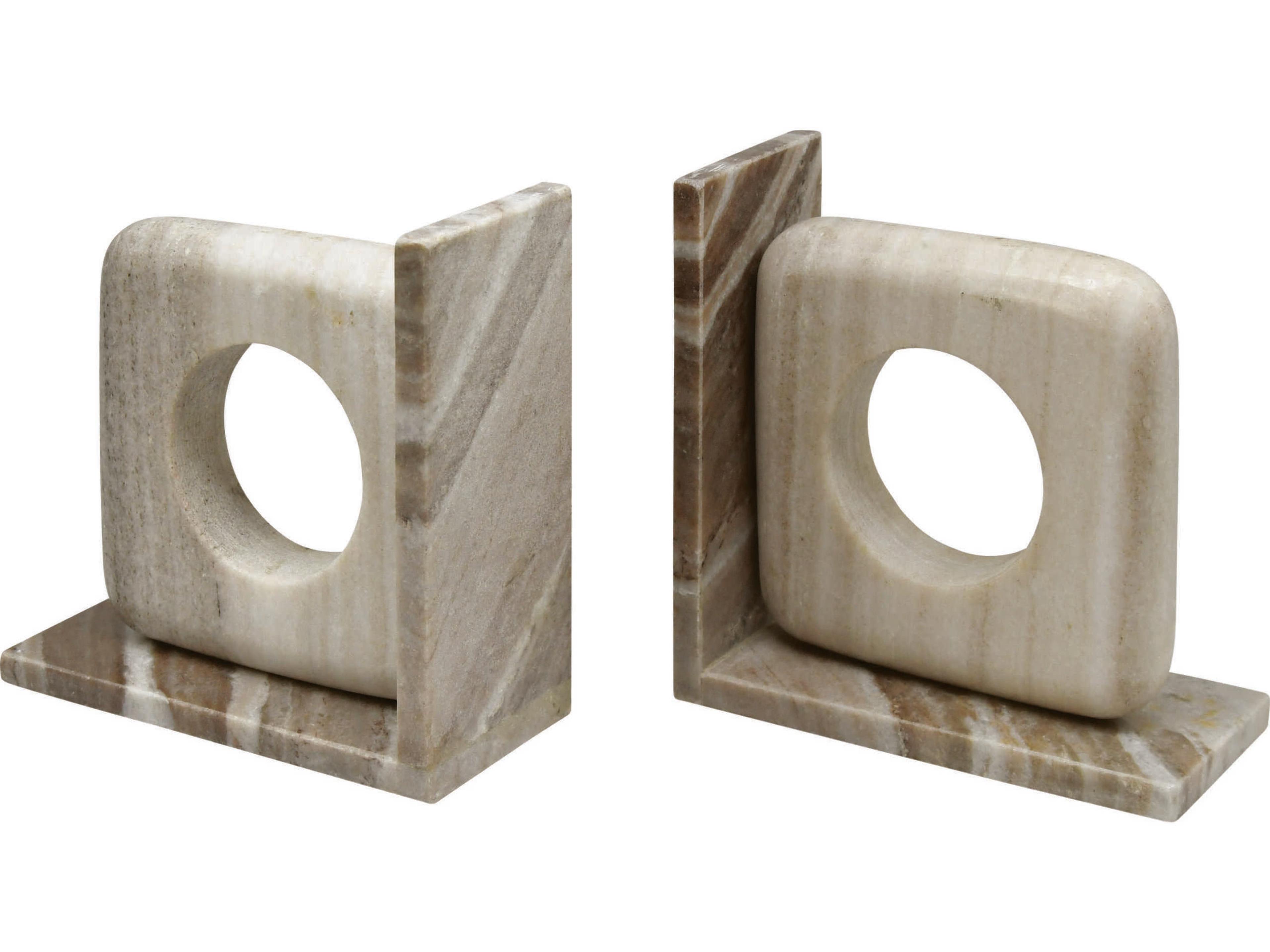 Beige Marble Bookends