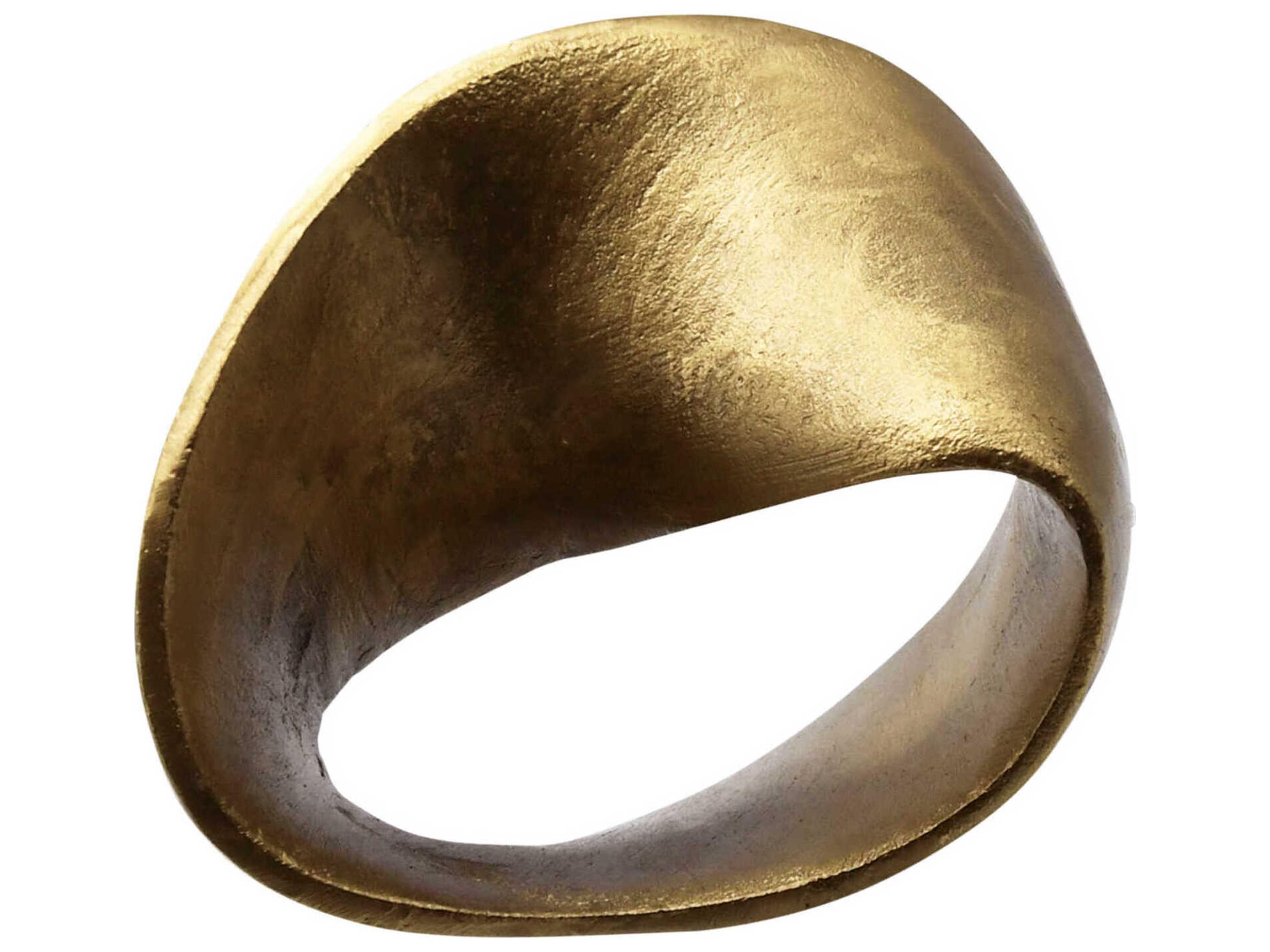 Textured Brass Small Abstract Metal Sculpture