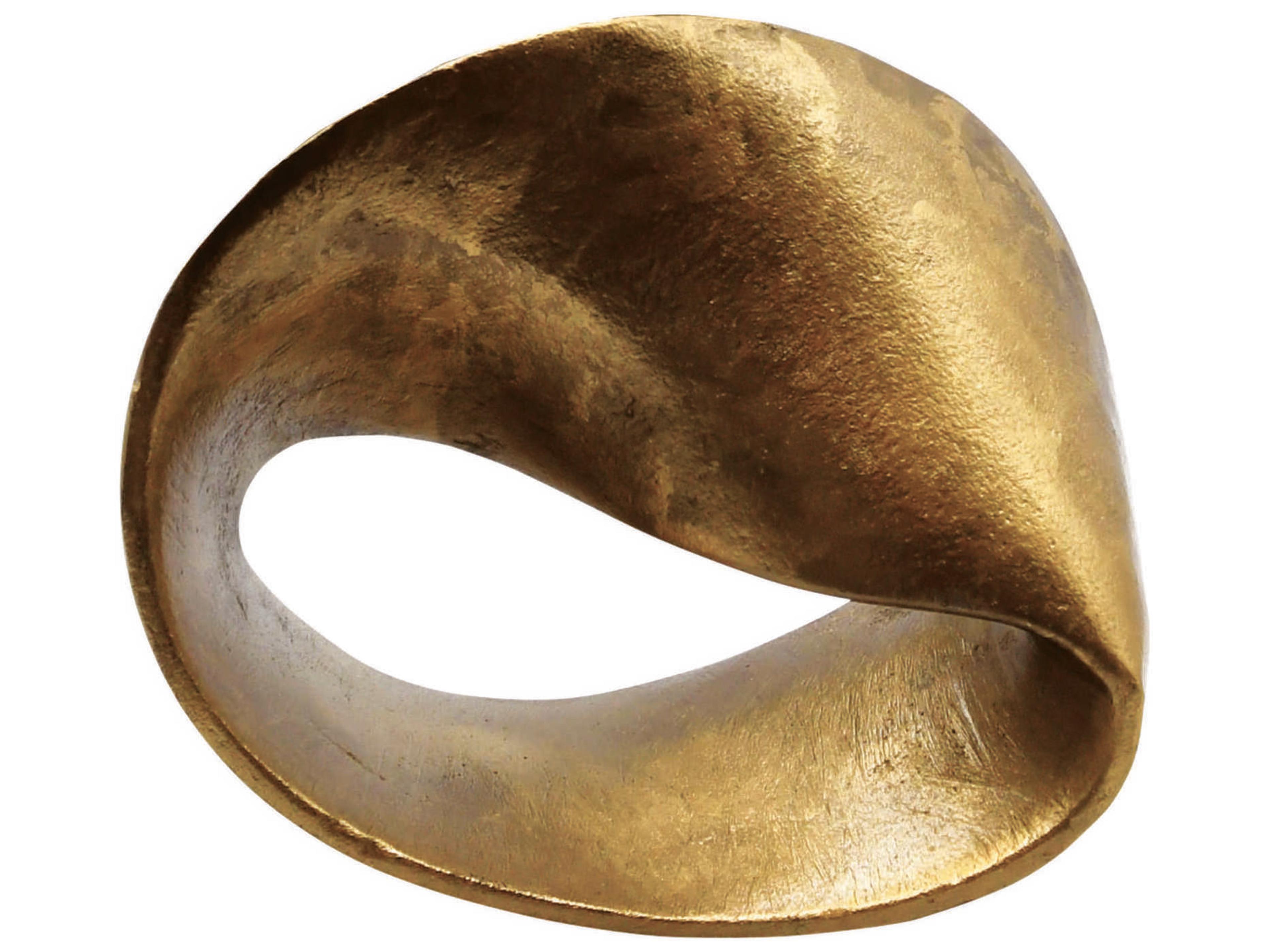 Worlds Away Textured Brass Small Abstract Metal Sculpture