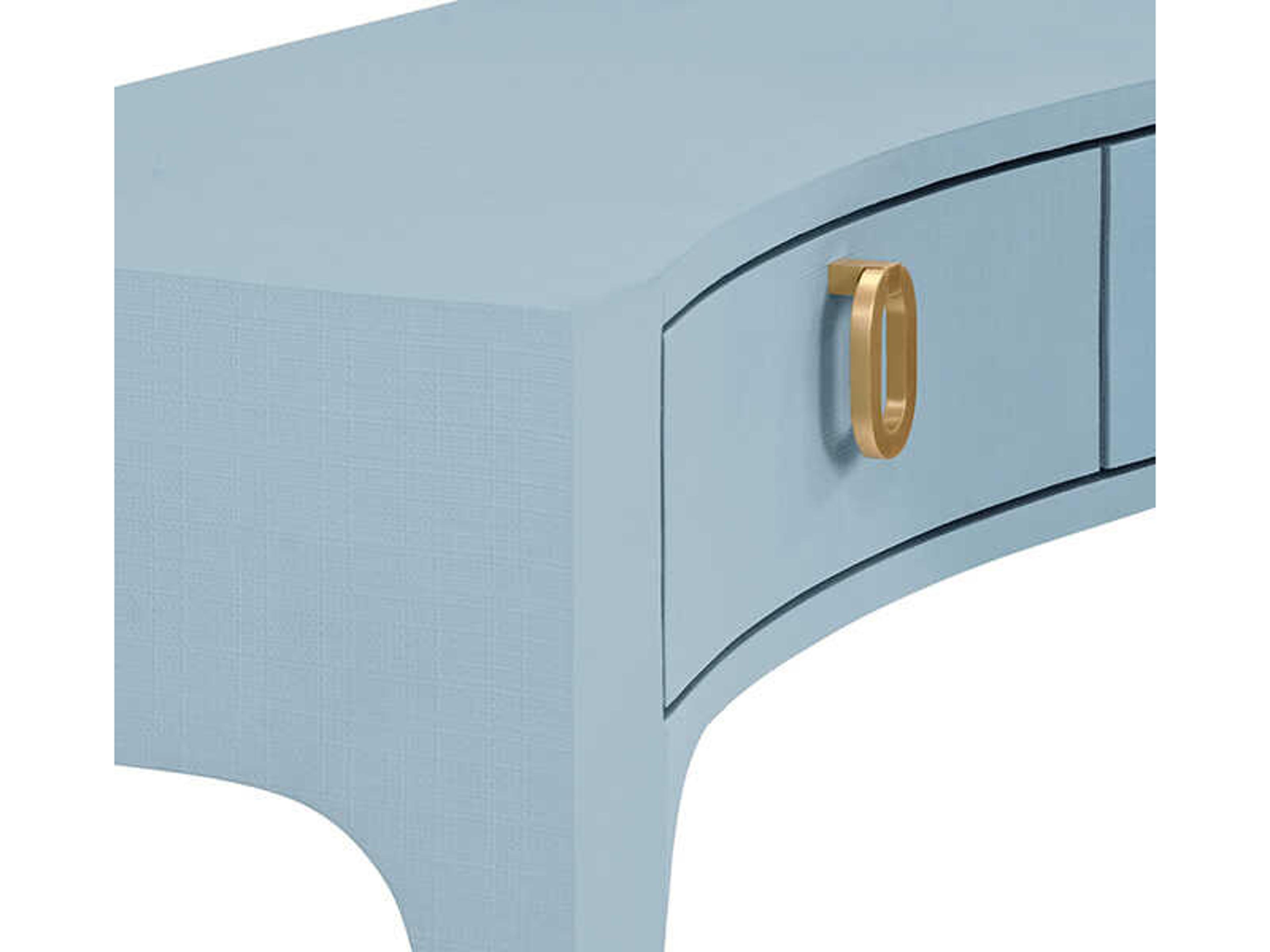 Worlds Away Sabrina Rectangular Glass Blue Console Table