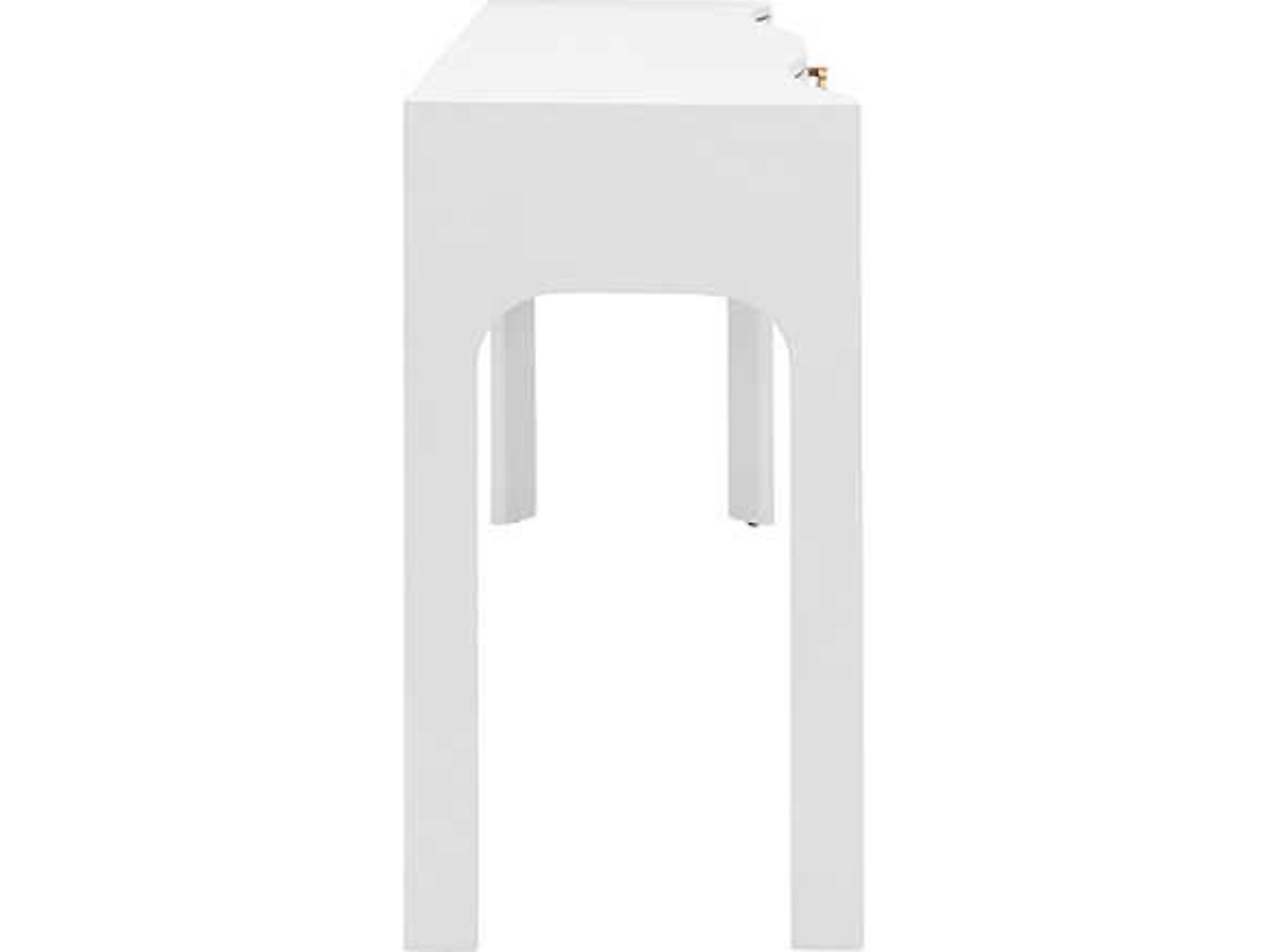 Worlds Away Sabrina Rectangular Glass White Console Table