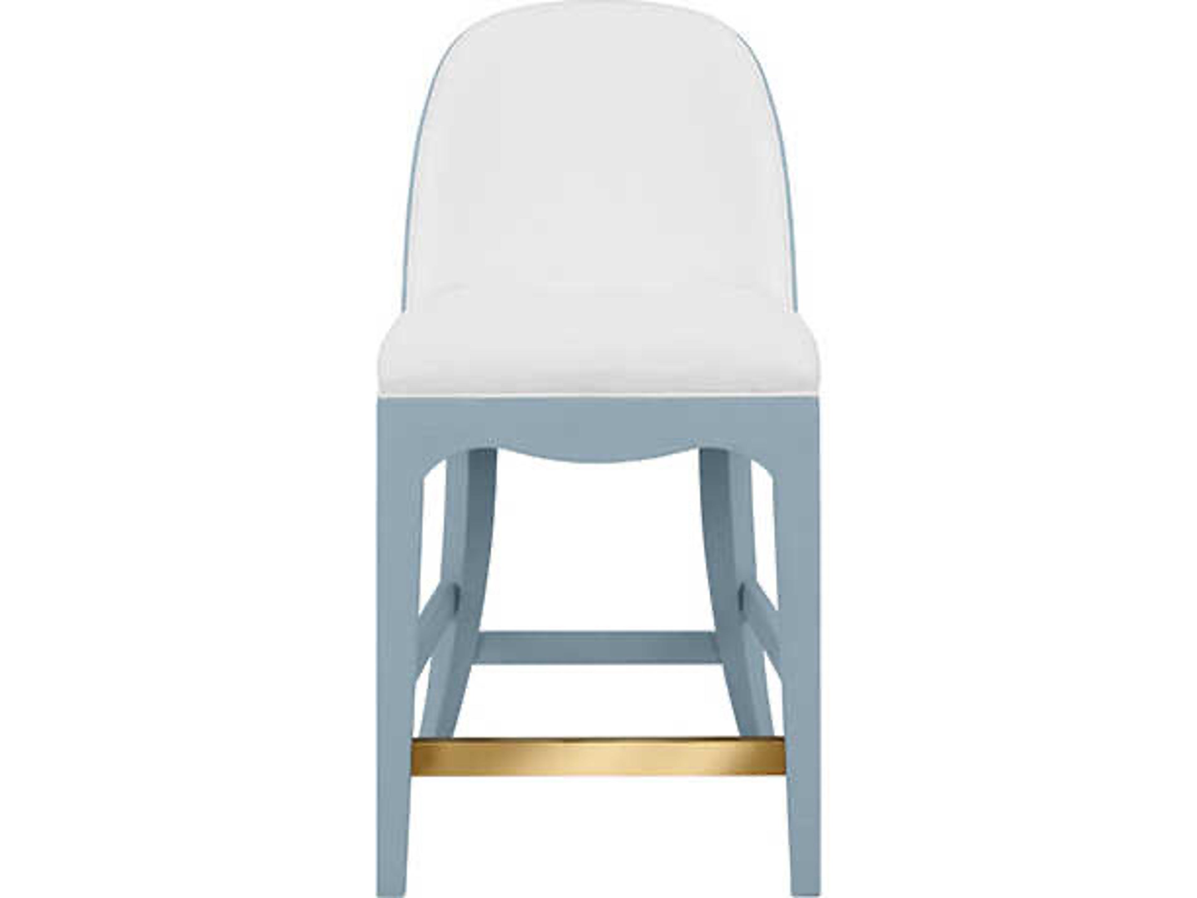 Worlds Away Sadie Blue Upholstered Counter Stool