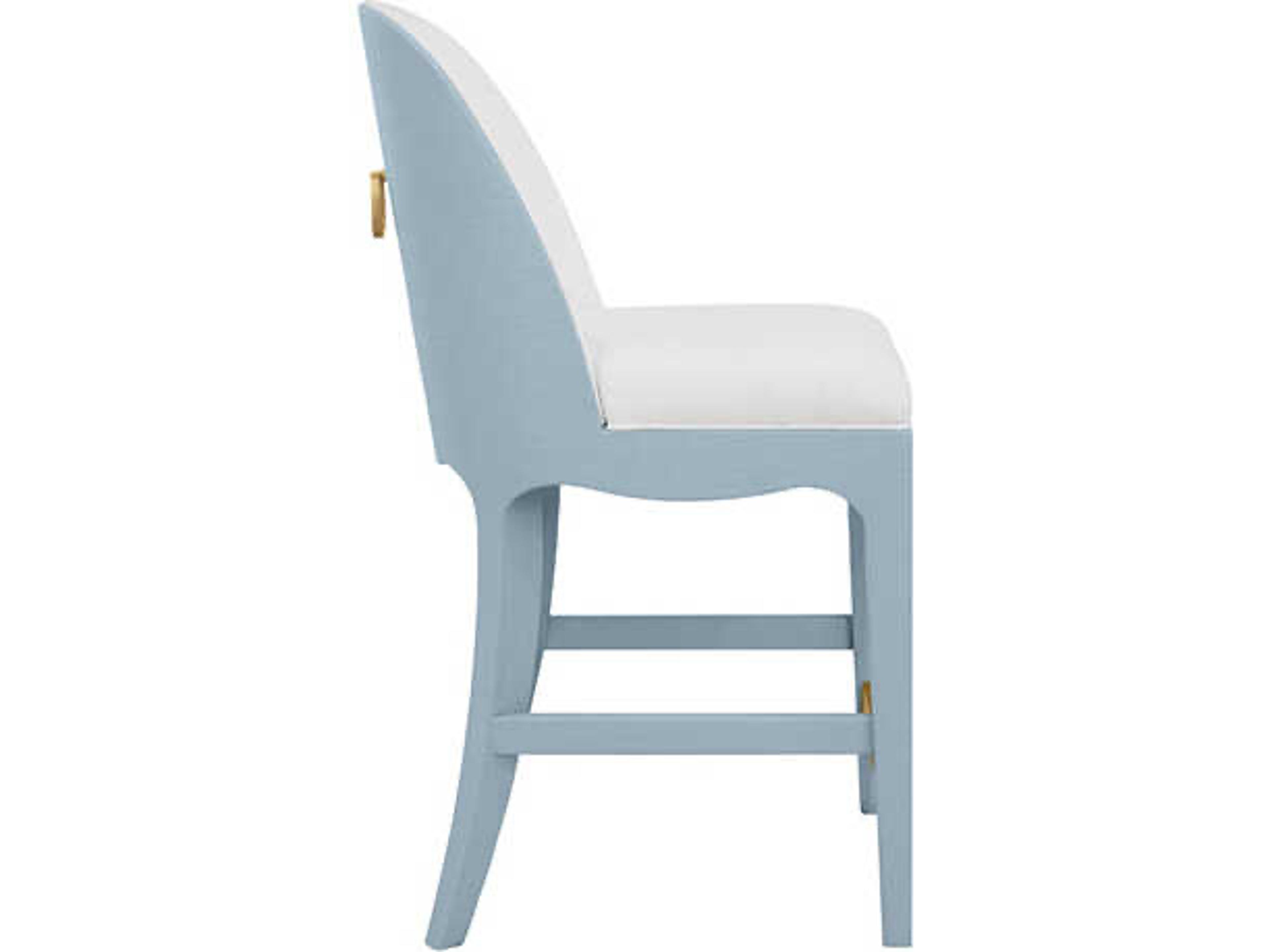 Worlds Away Sadie Blue Upholstered Counter Stool