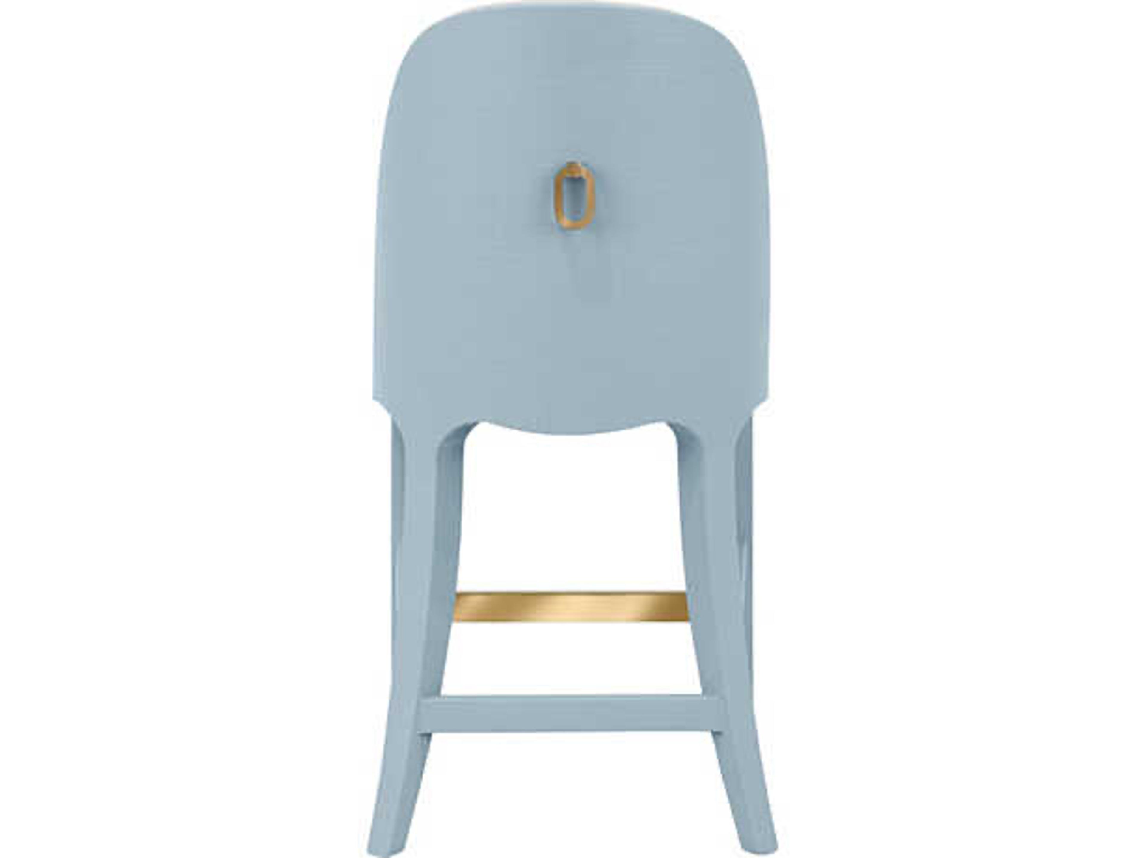 Worlds Away Sadie Blue Upholstered Counter Stool