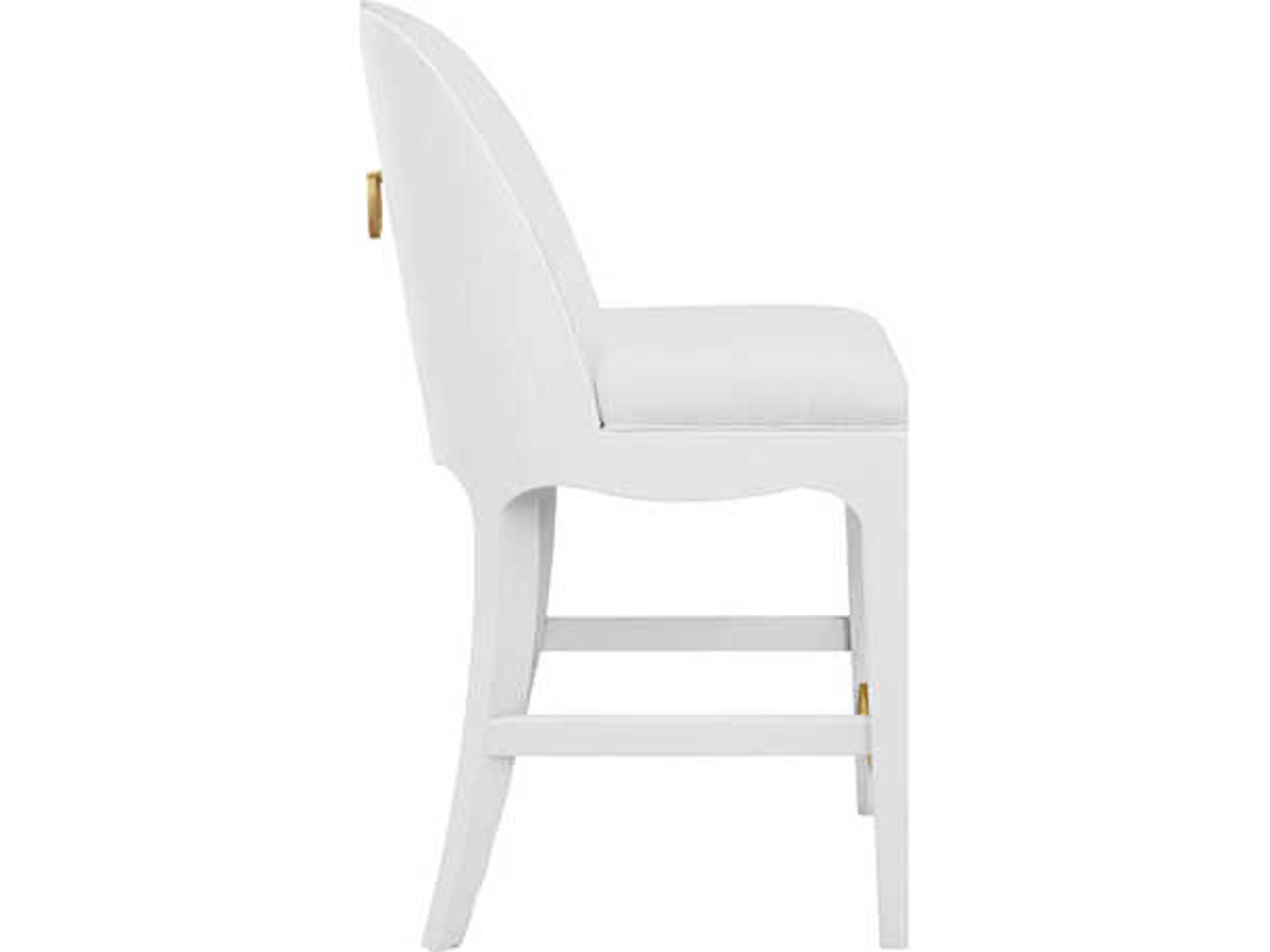Worlds Away Sadie White Upholstered Counter Stool