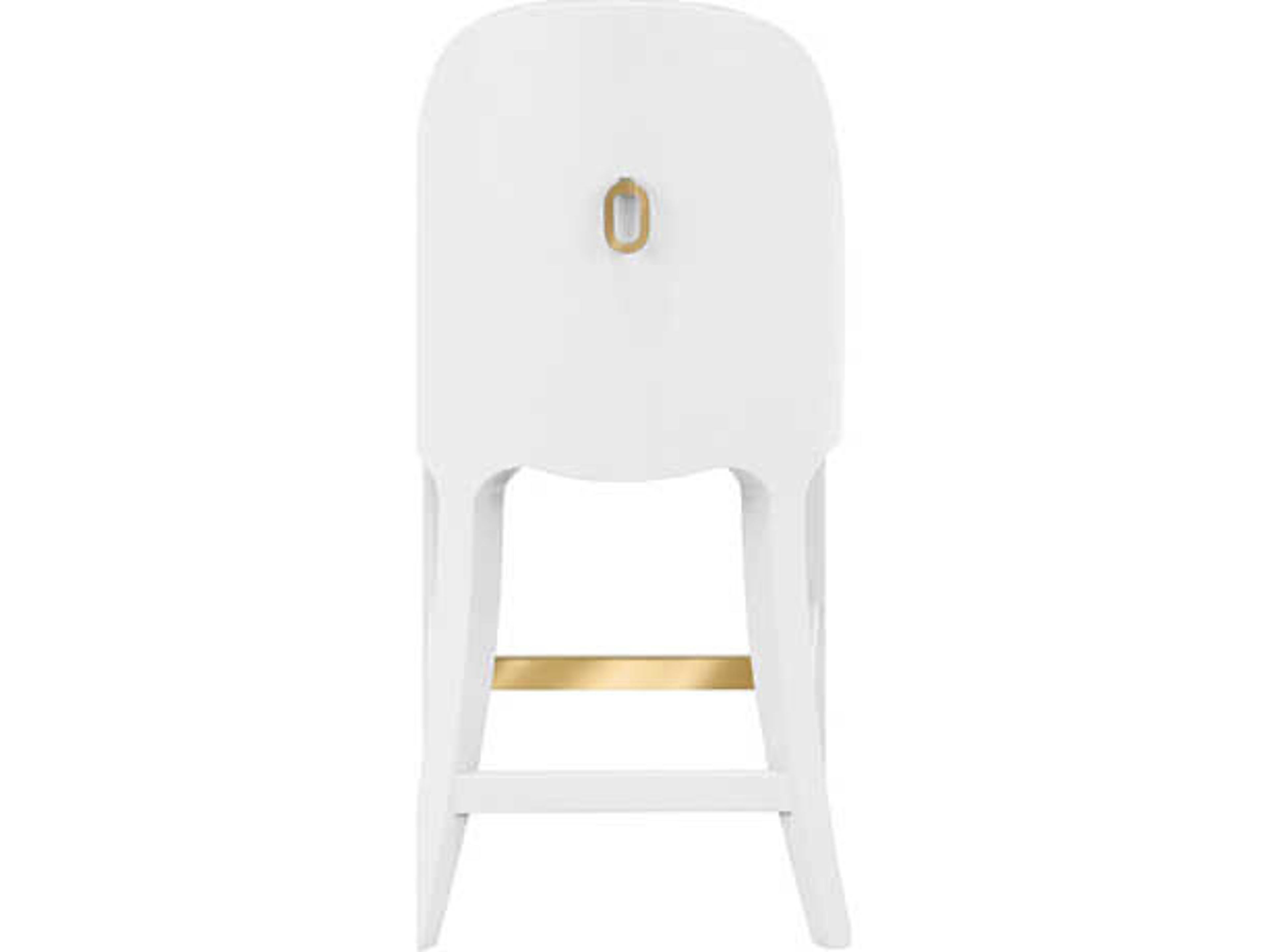 Worlds Away Sadie White Upholstered Counter Stool