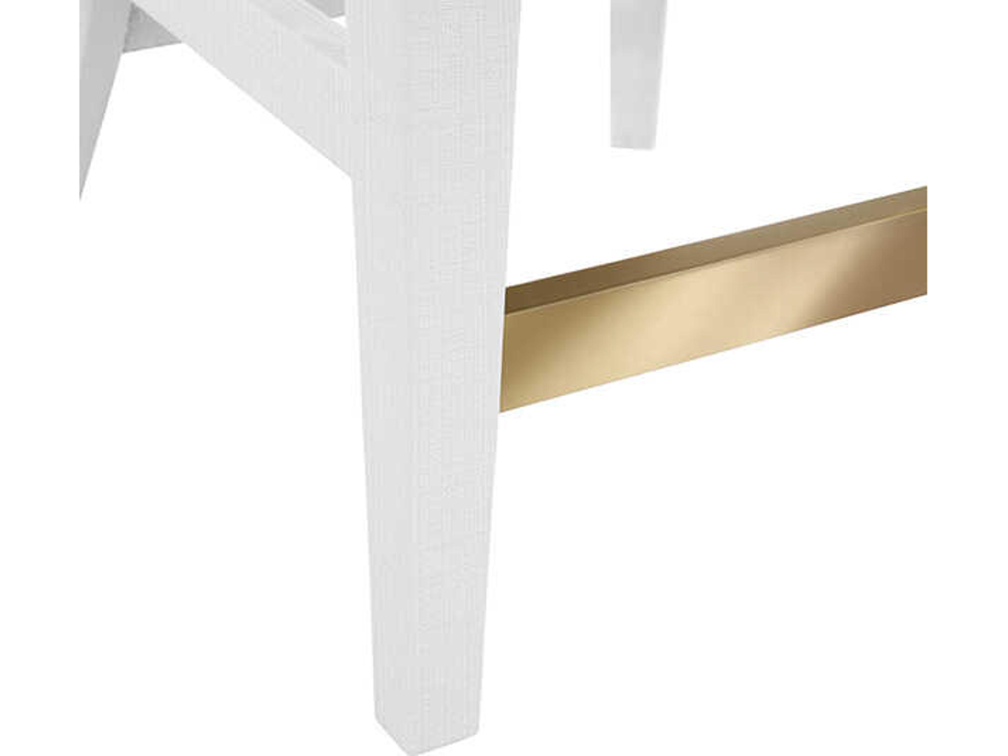 Worlds Away Sadie White Upholstered Counter Stool