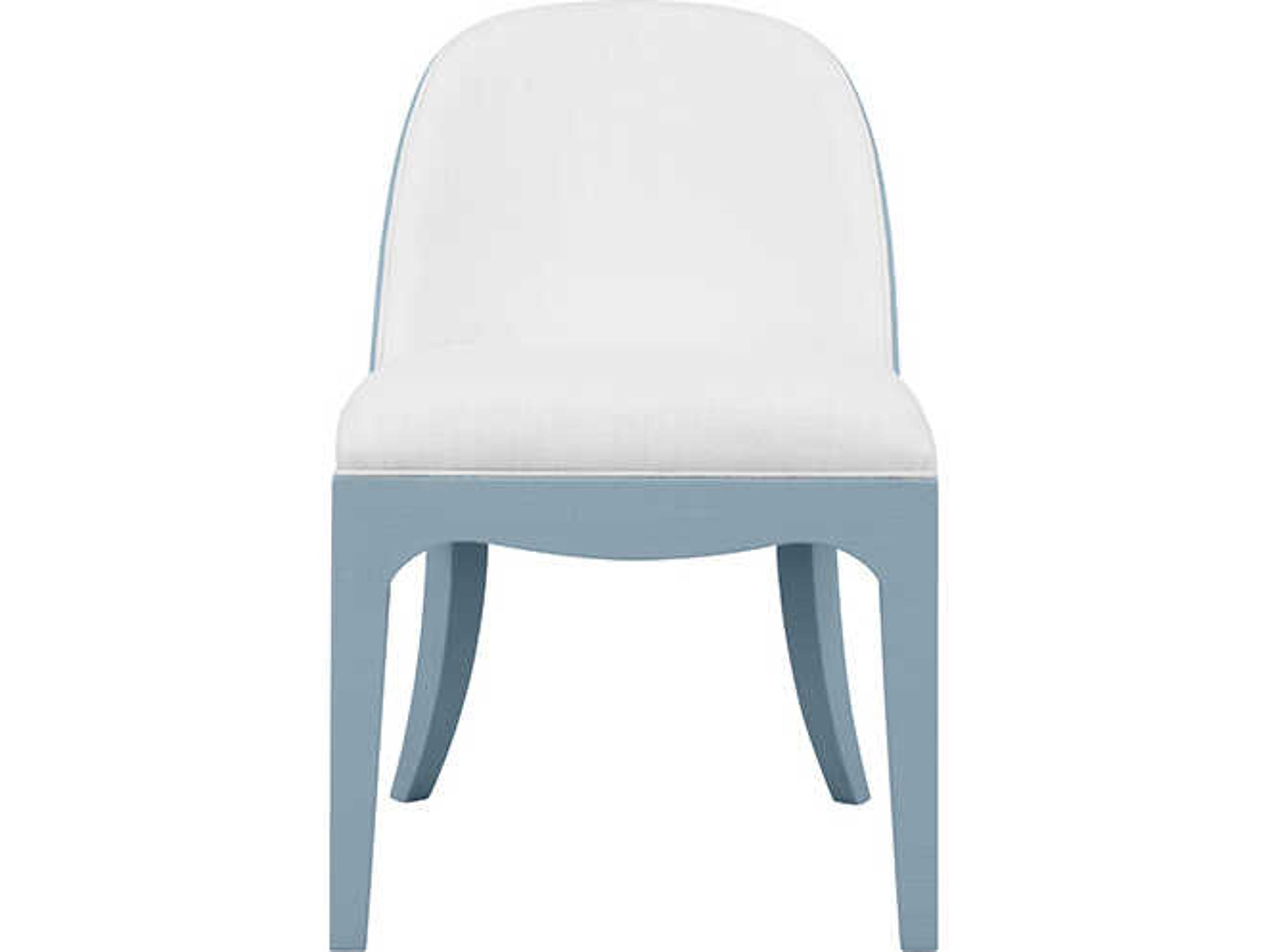 Worlds Away Sadie Blue Upholstered Armless Dining Chair