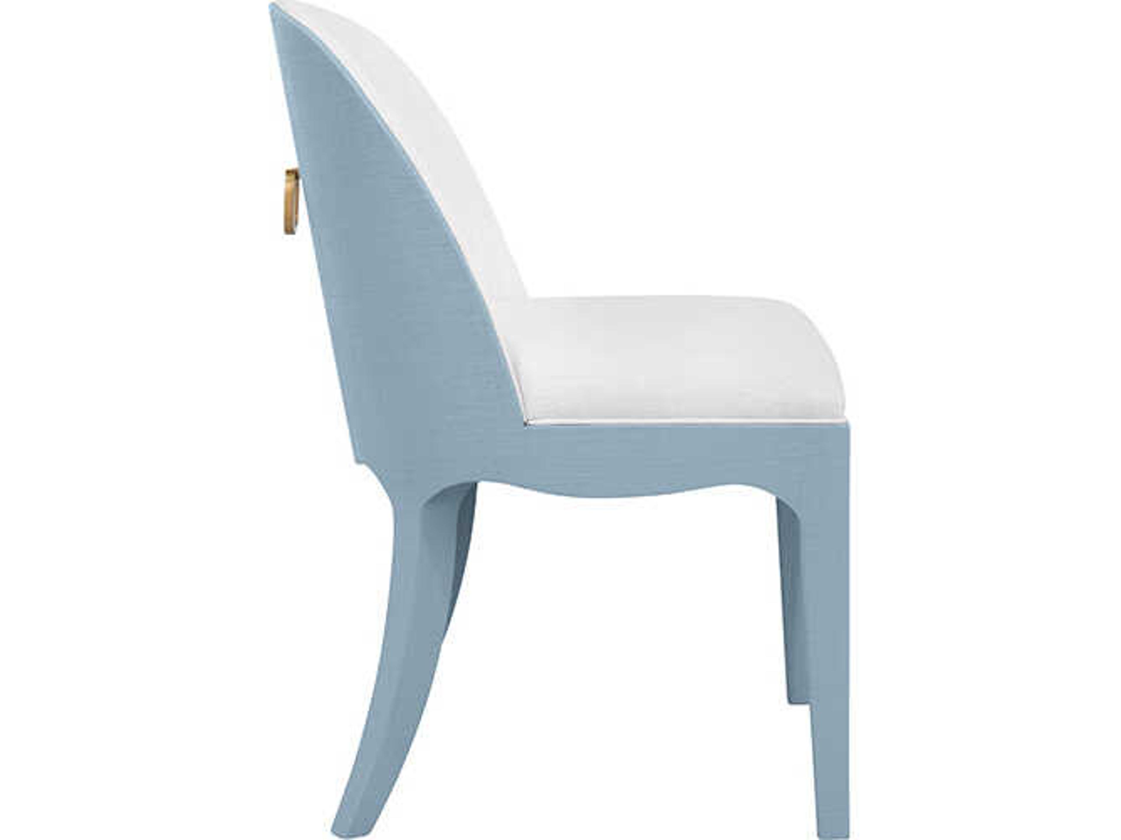 Worlds Away Sadie Blue Upholstered Armless Dining Chair