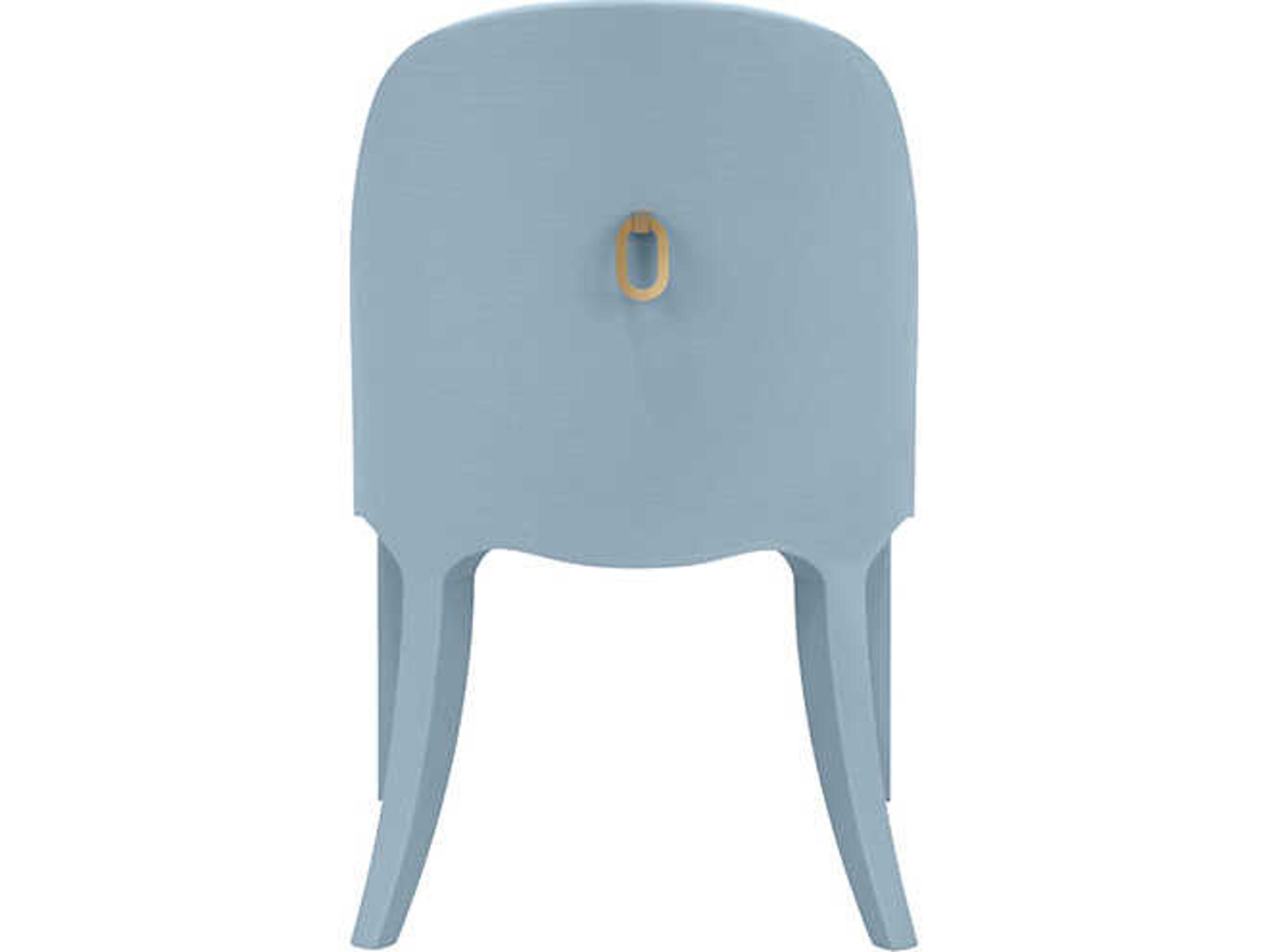 Worlds Away Sadie Blue Upholstered Armless Dining Chair