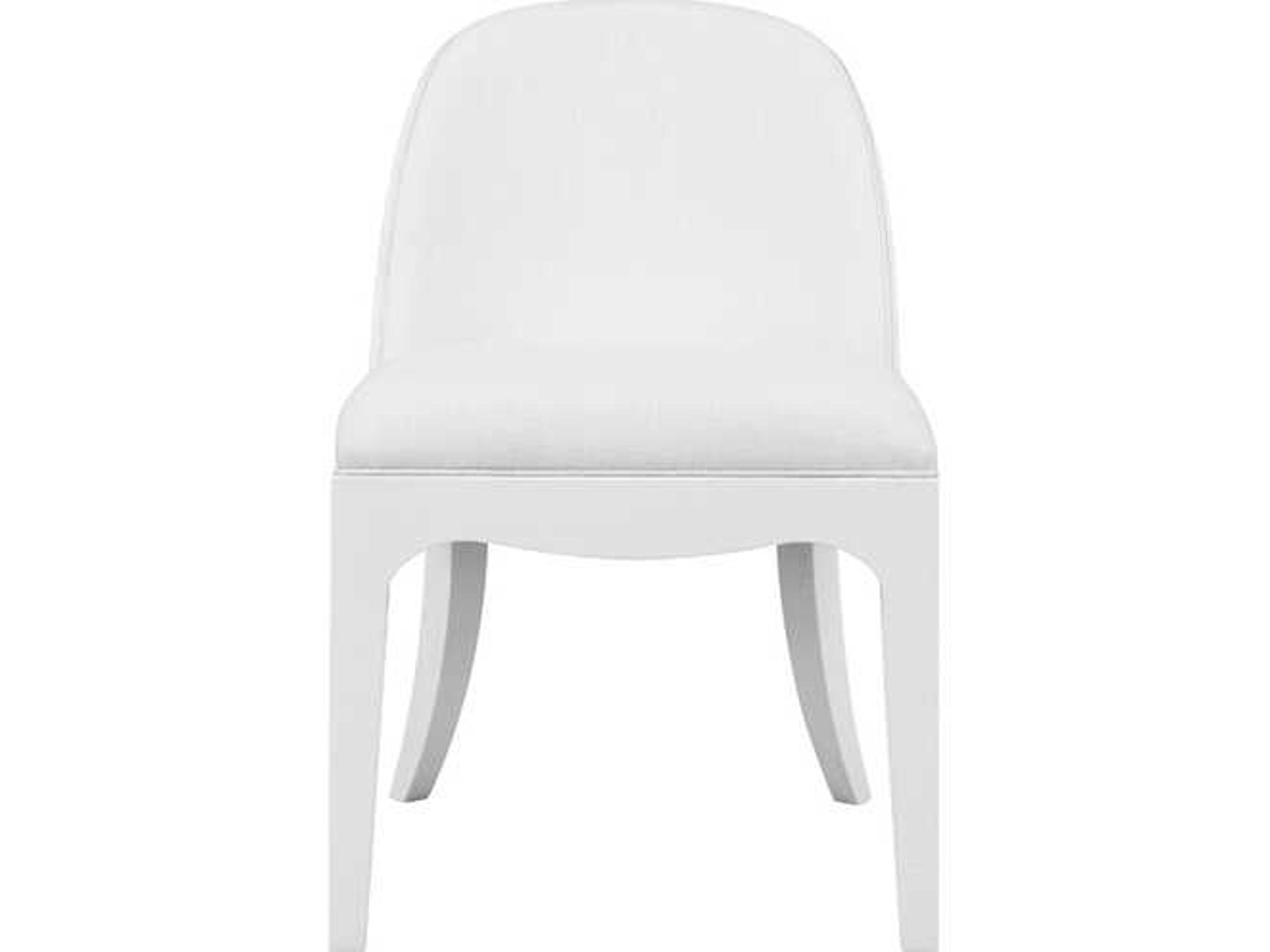 Worlds Away Sadie White Upholstered Armless Dining Chair
