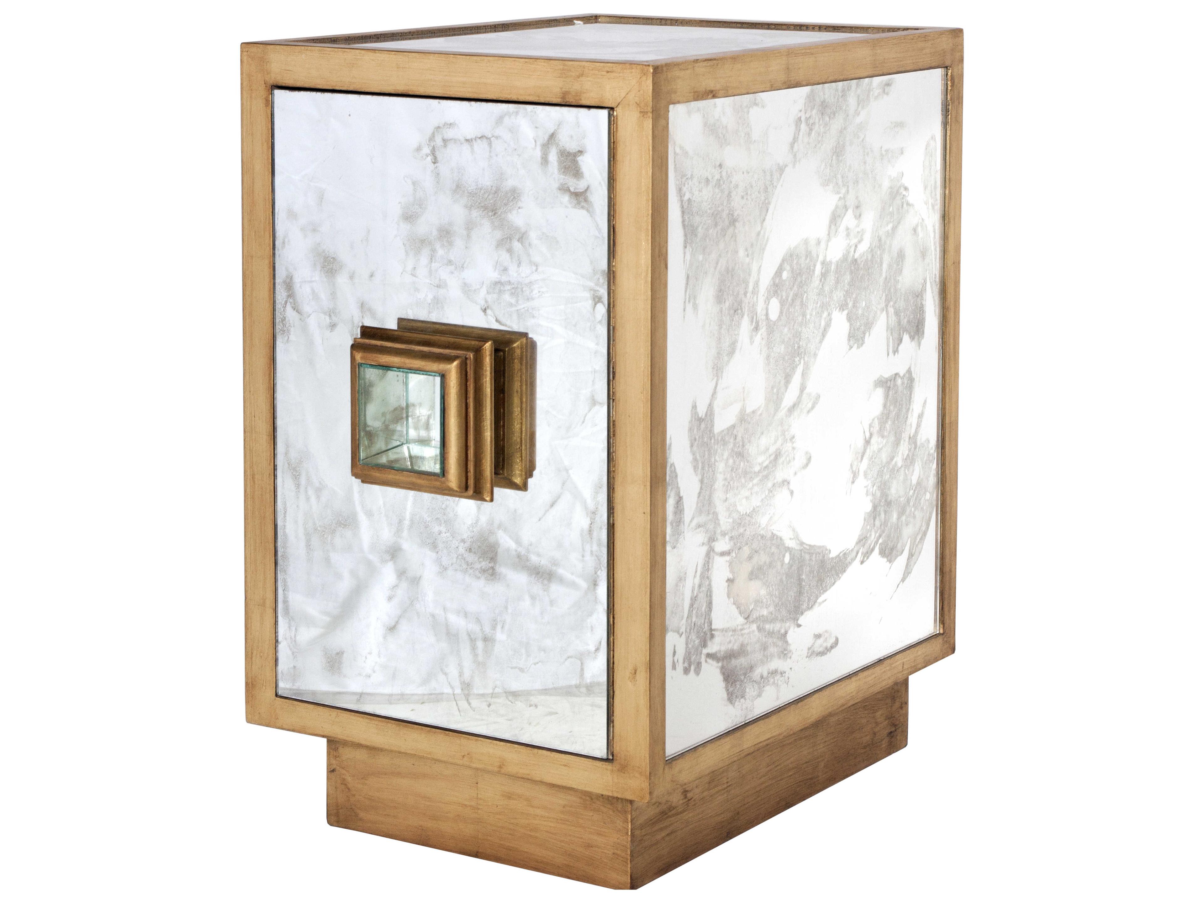 Worlds Away Rectangular Glass End Table
