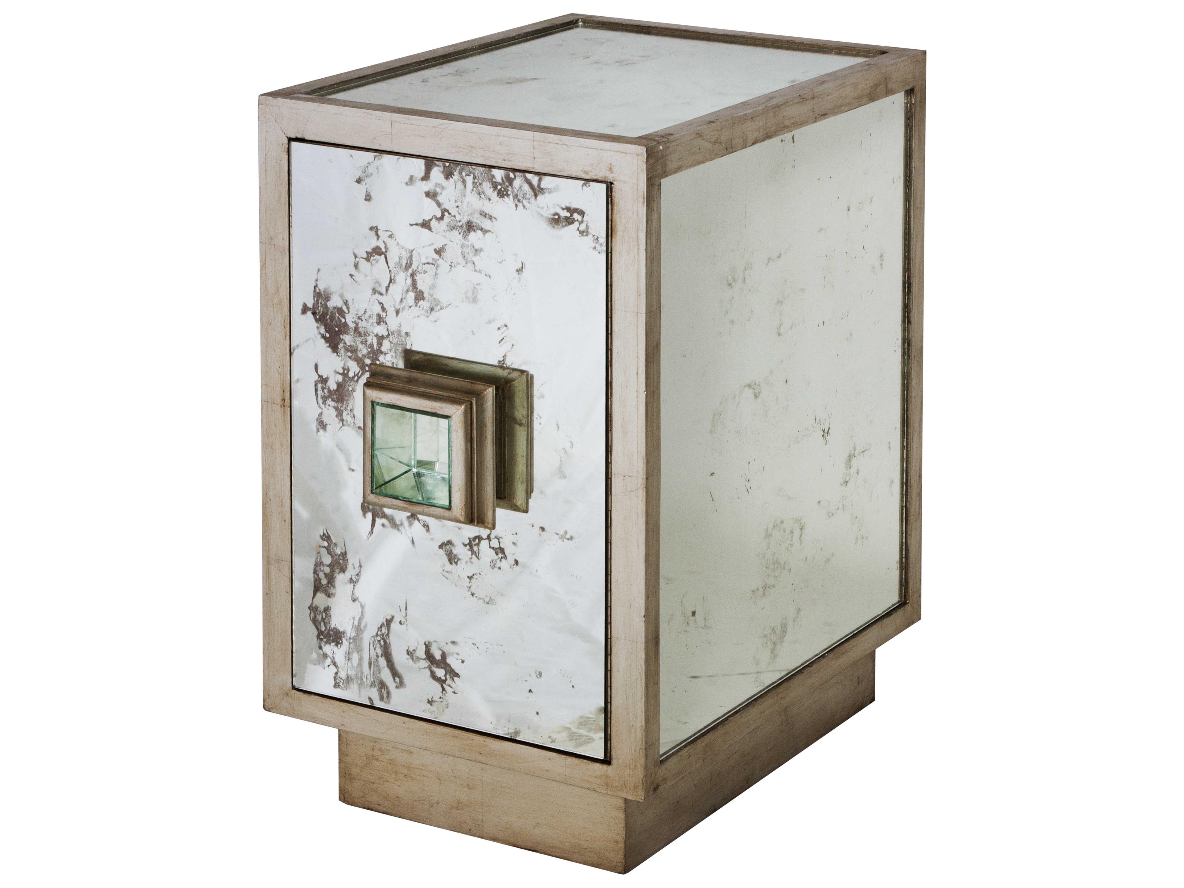 Worlds Away Rectangular Glass End Table