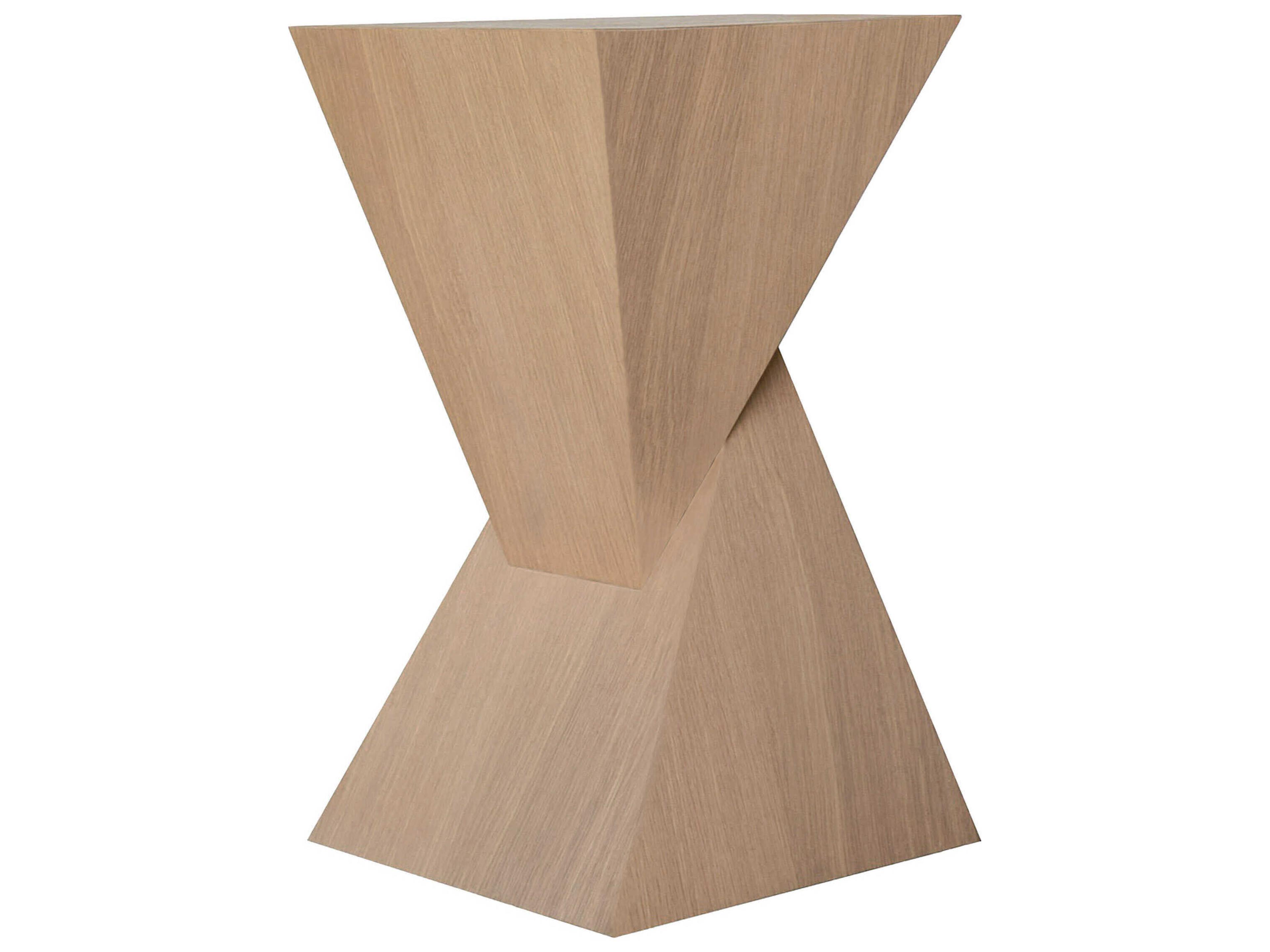 Worlds Away Square Wood Natural Oak End Table