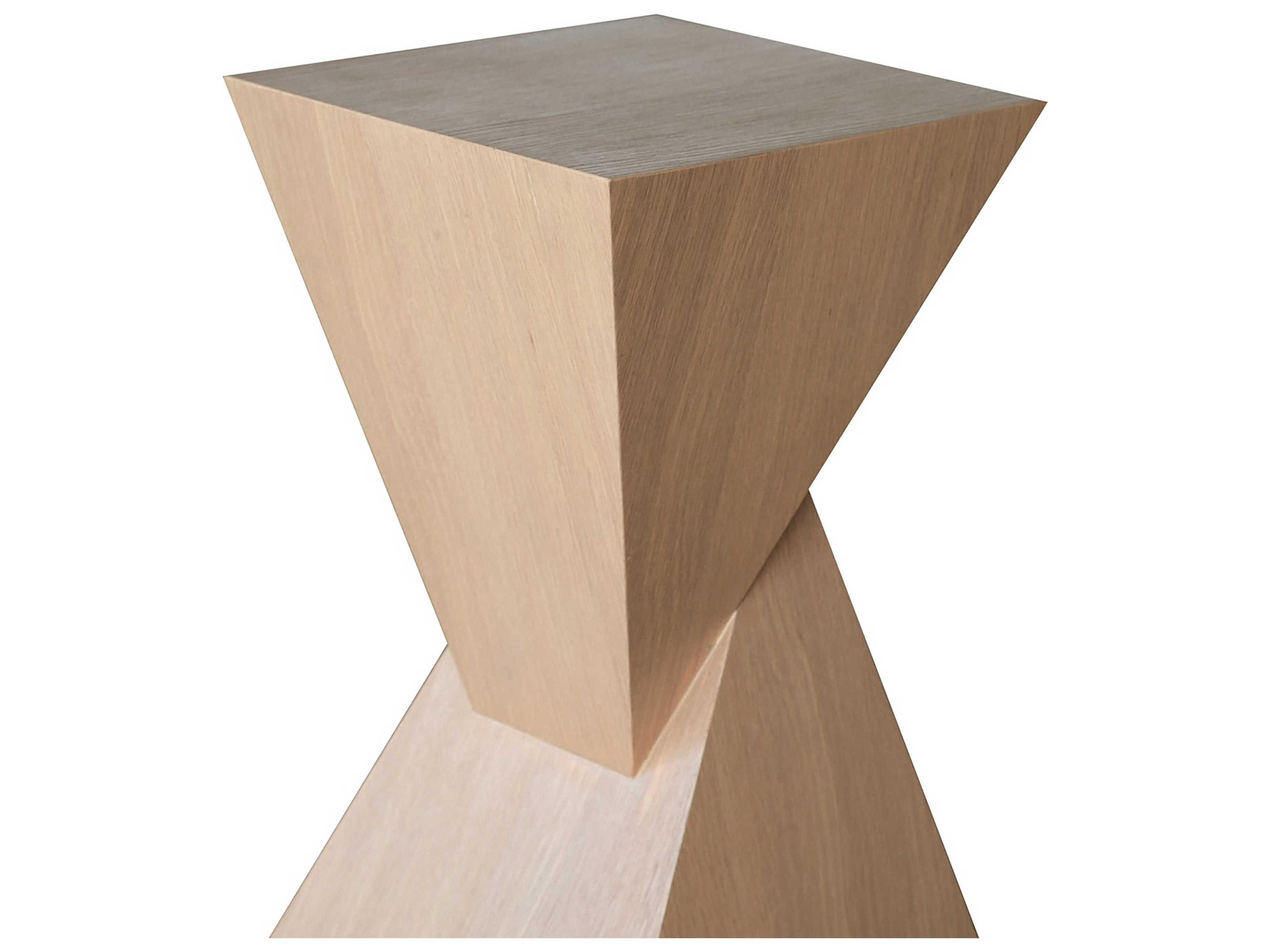 Worlds Away Square Wood Natural Oak End Table