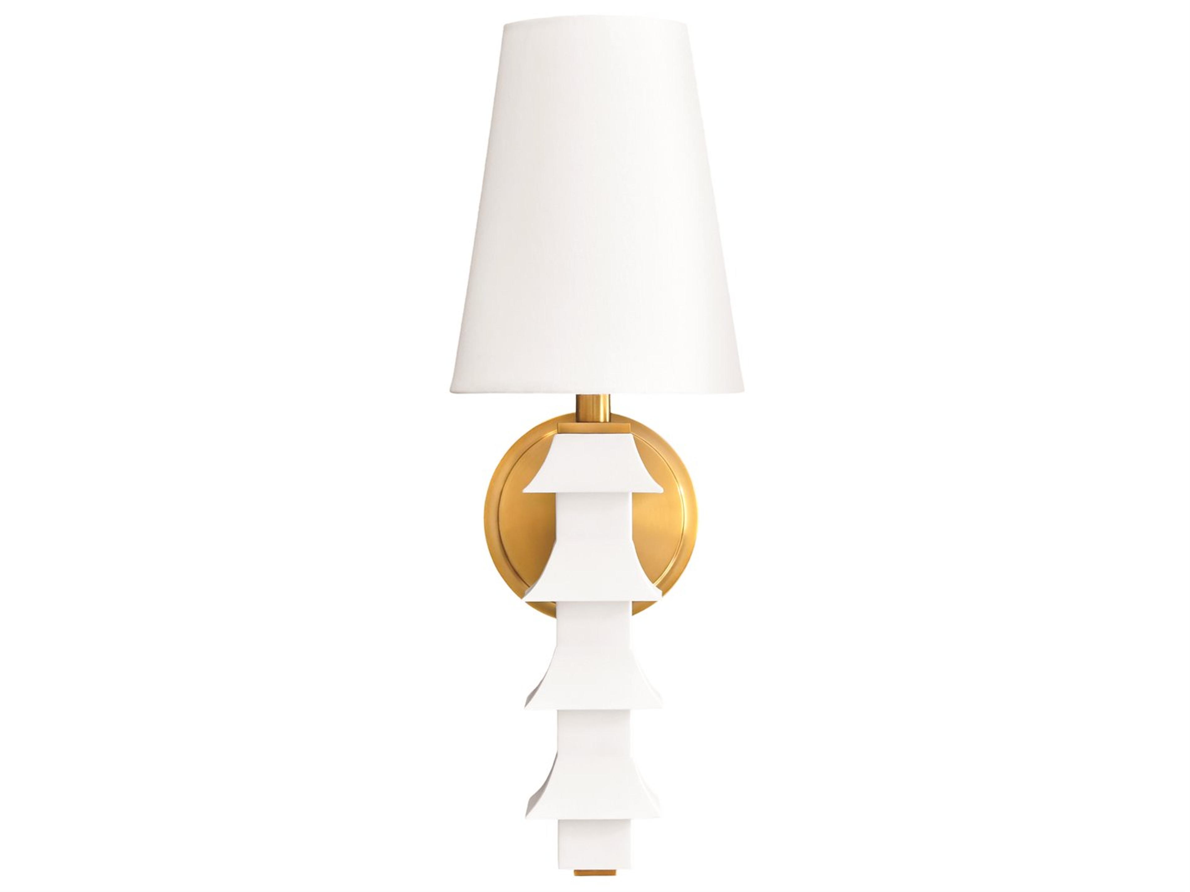 Worlds Away Tole Pagoda 1-Light White Wall Sconce