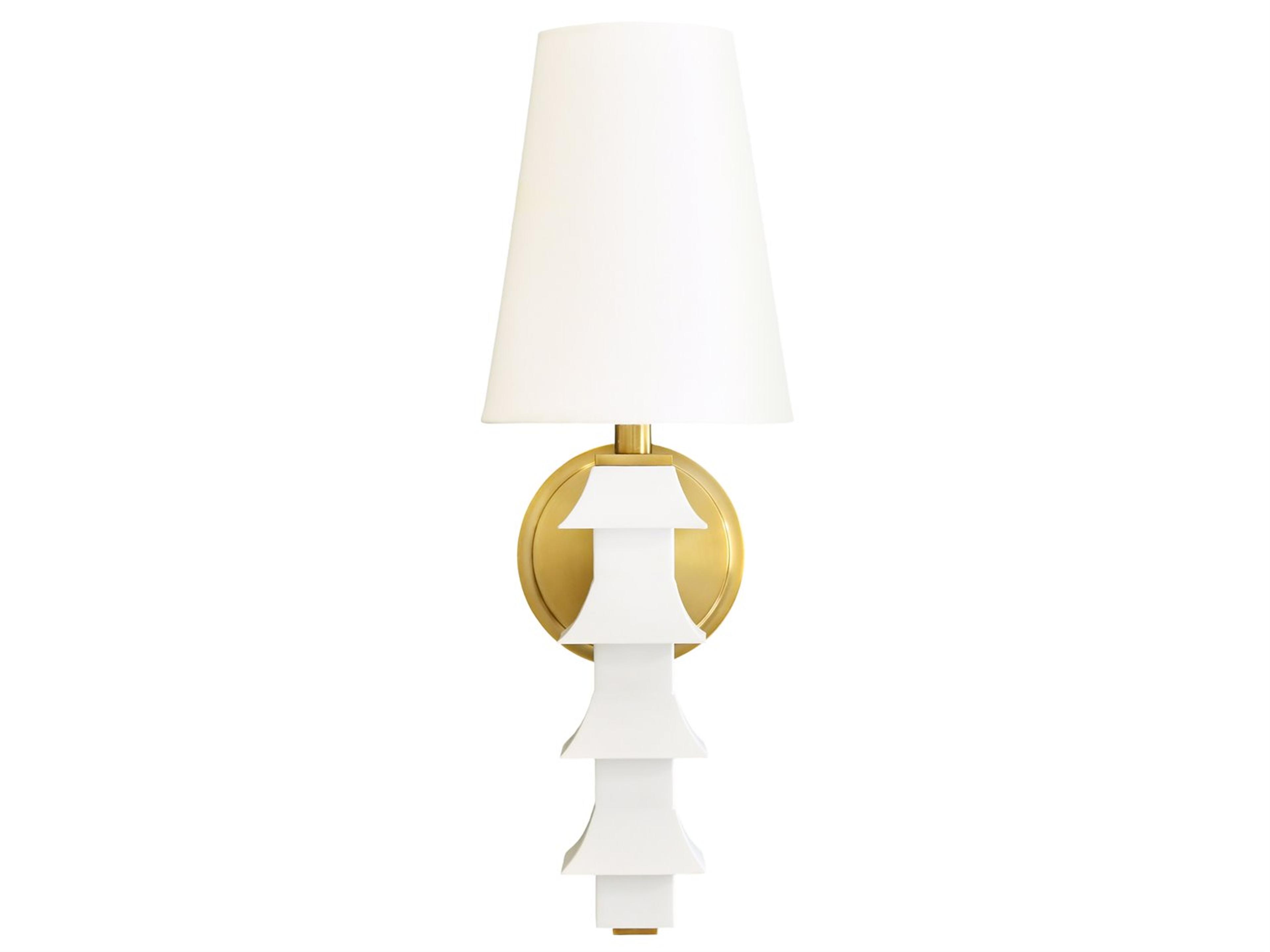 Worlds Away Tole Pagoda 1-Light White Wall Sconce