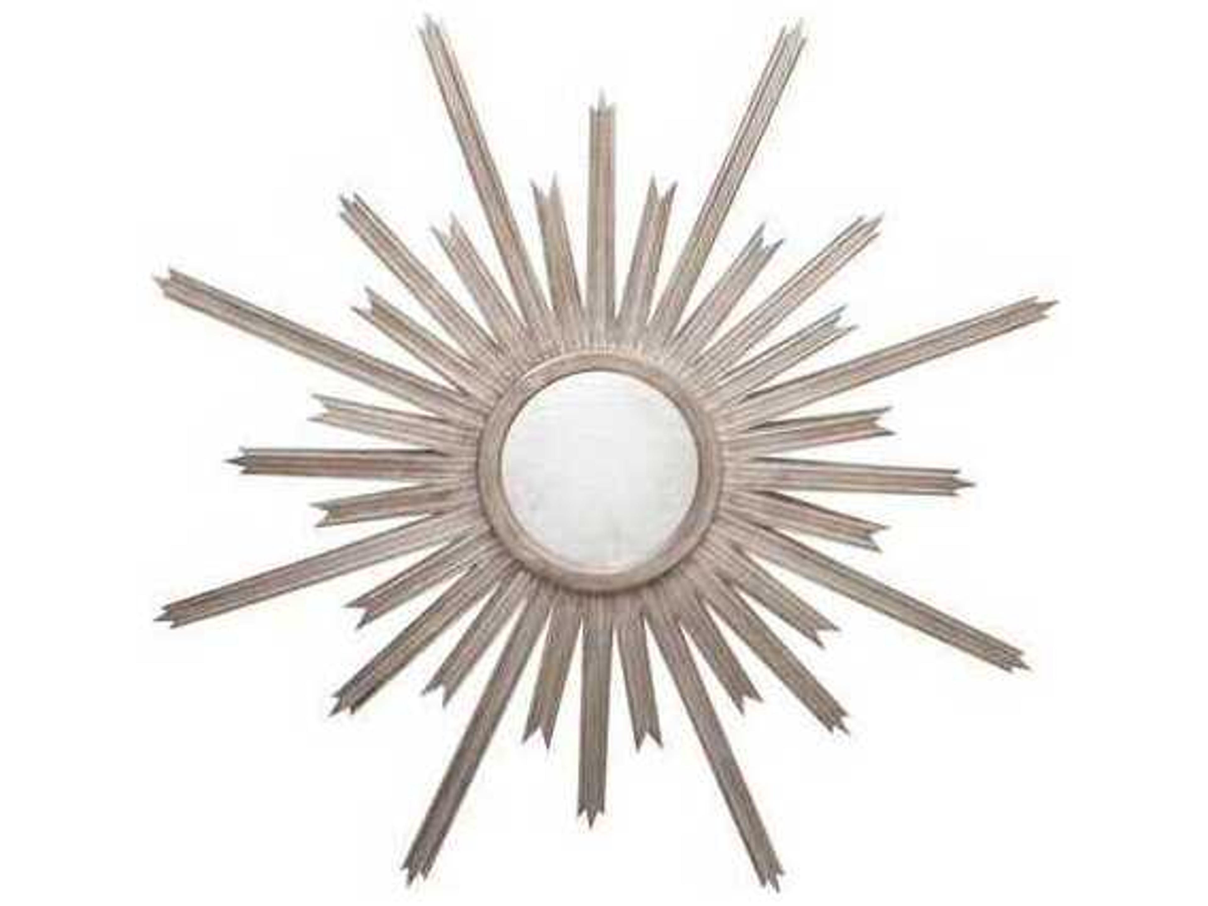 Silver Leaf Sunburst Wall Mirror