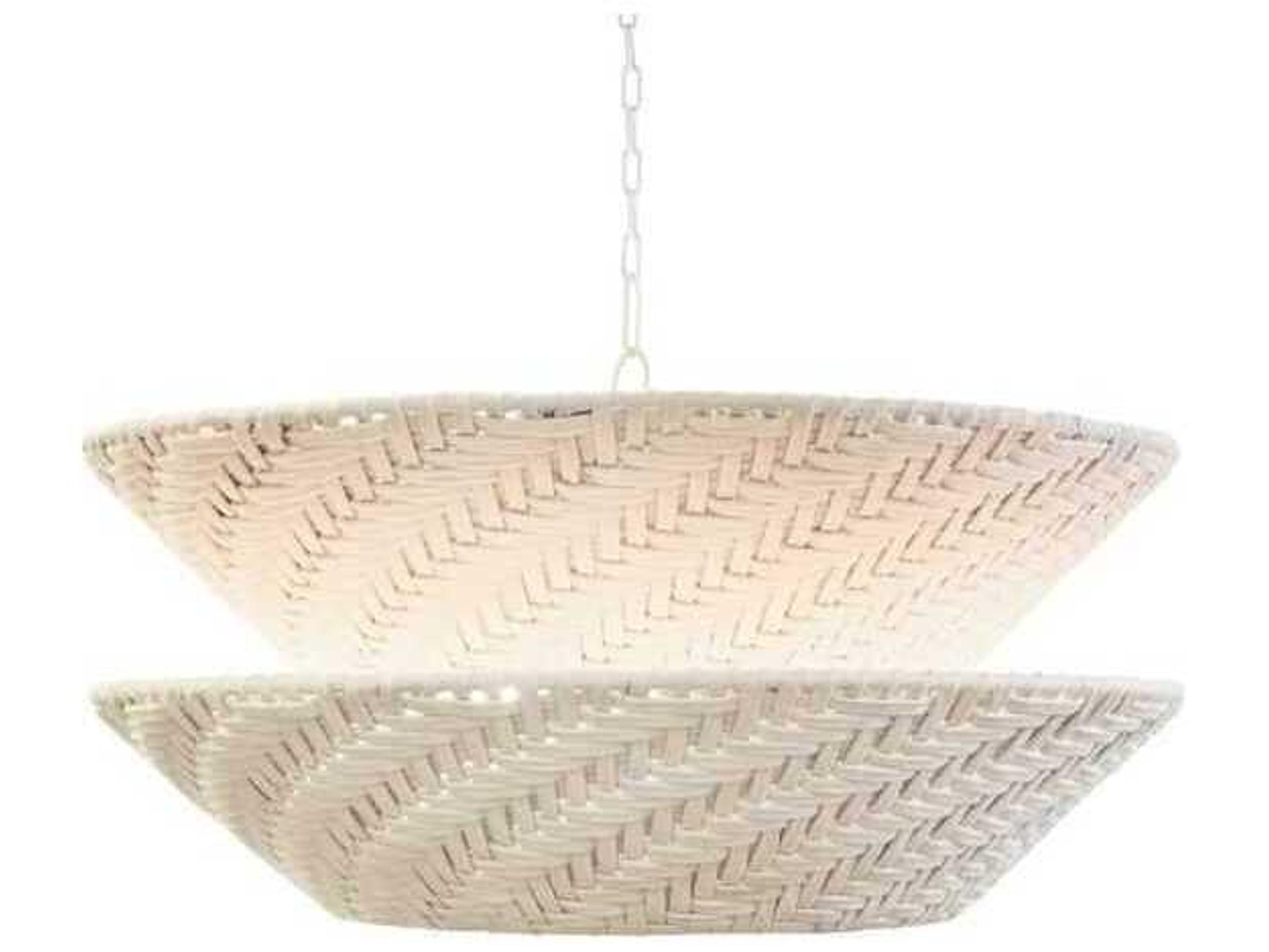 Worlds Away Brown Drum Tiered Pendant