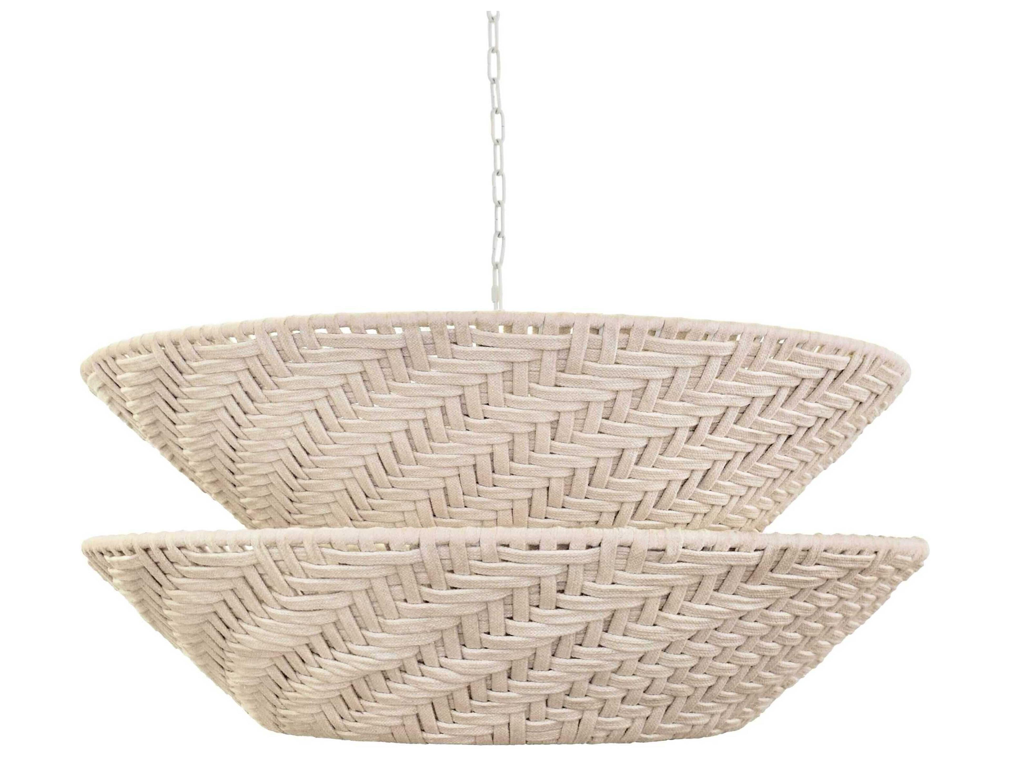 Worlds Away Brown Drum Tiered Pendant