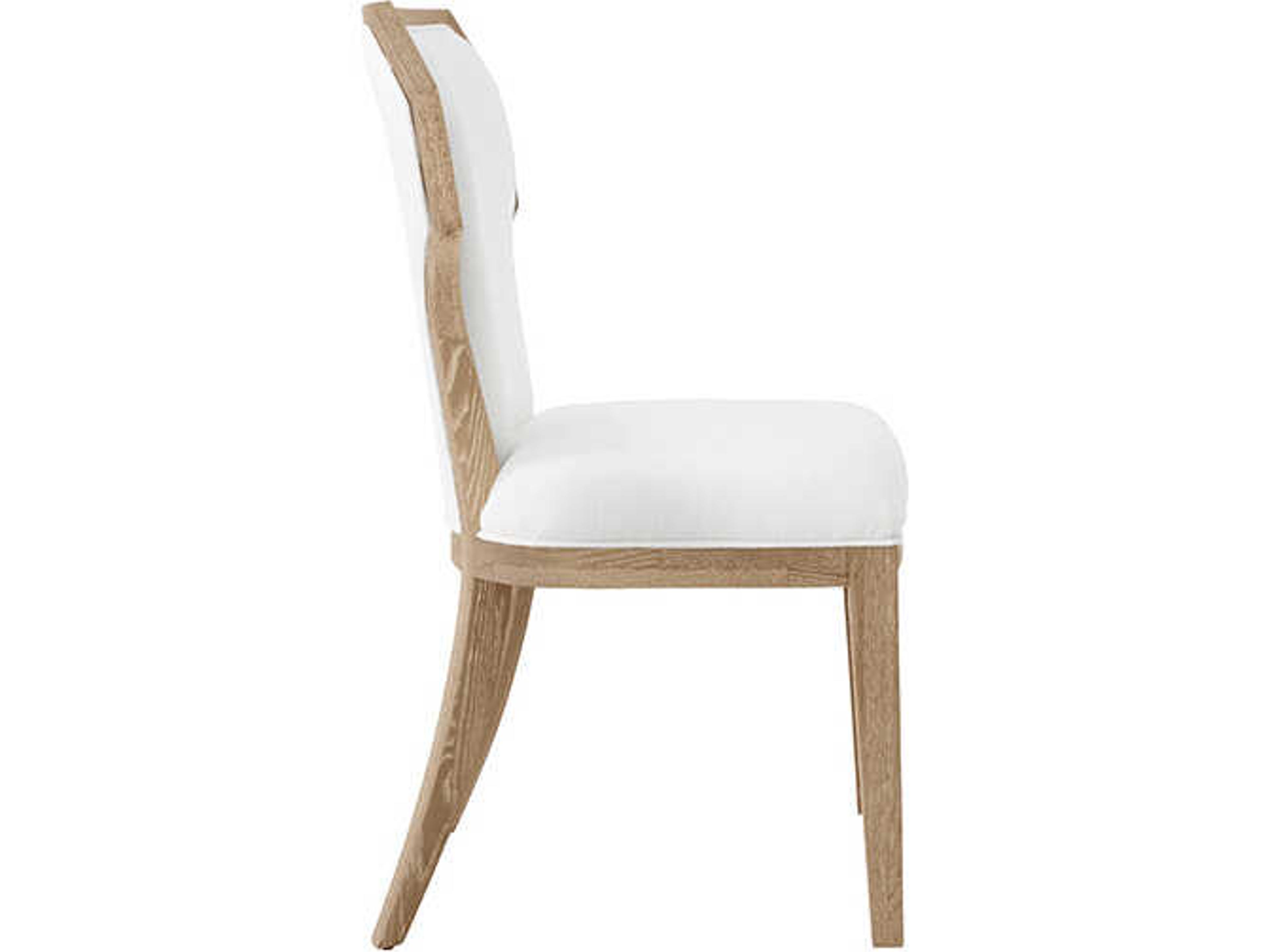 Worlds Away Tally Oak Wood Brown Upholstered Armless Dining Chair