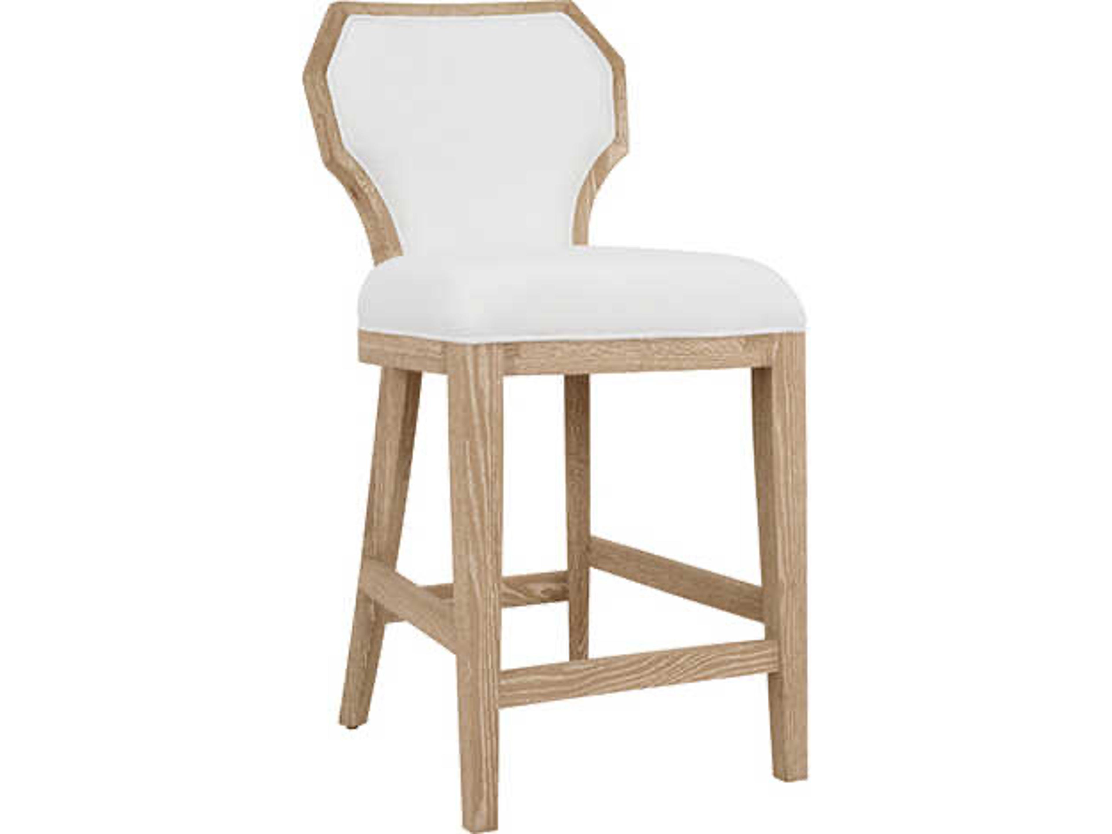 Tally Oak Wood Brown Upholstered Armless Counter Stool