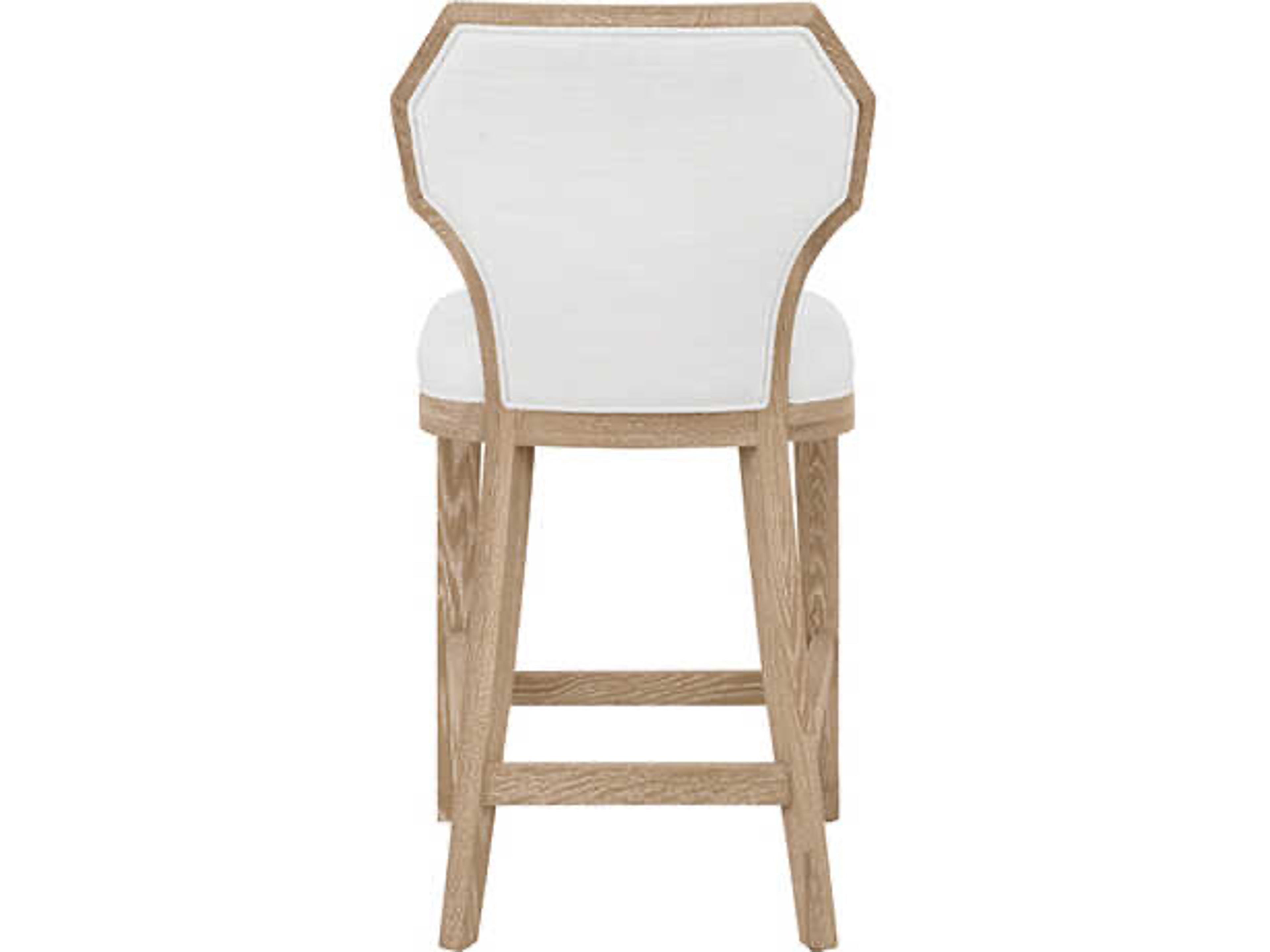 Worlds Away Tally Oak Wood Brown Upholstered Armless Counter Stool