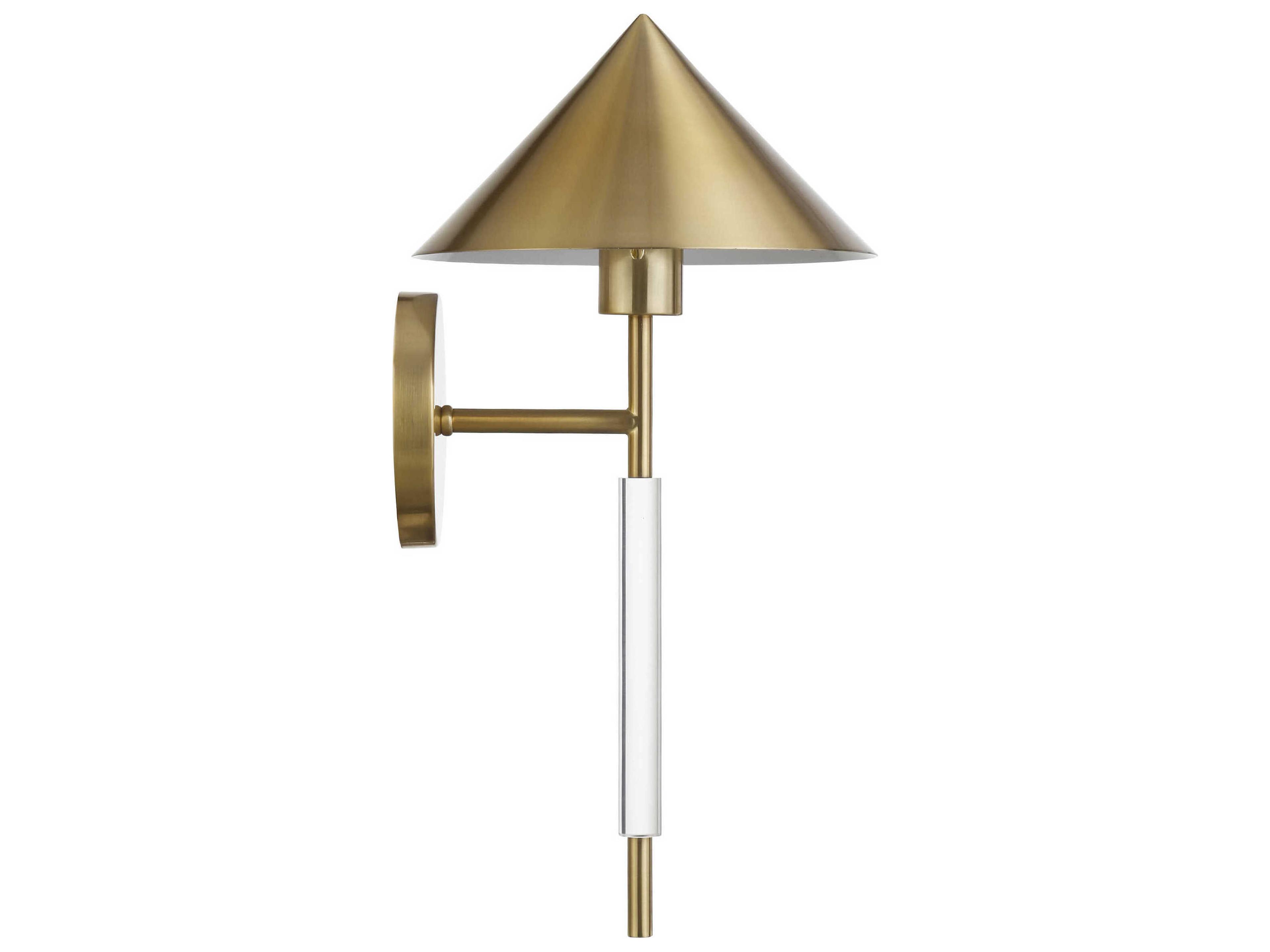 Worlds Away 1-Light Antique Brass Wall Sconce